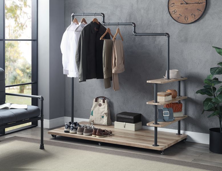 Brantley - Hanger Rack - Oak & Sandy Gray Finish - 63\" Image