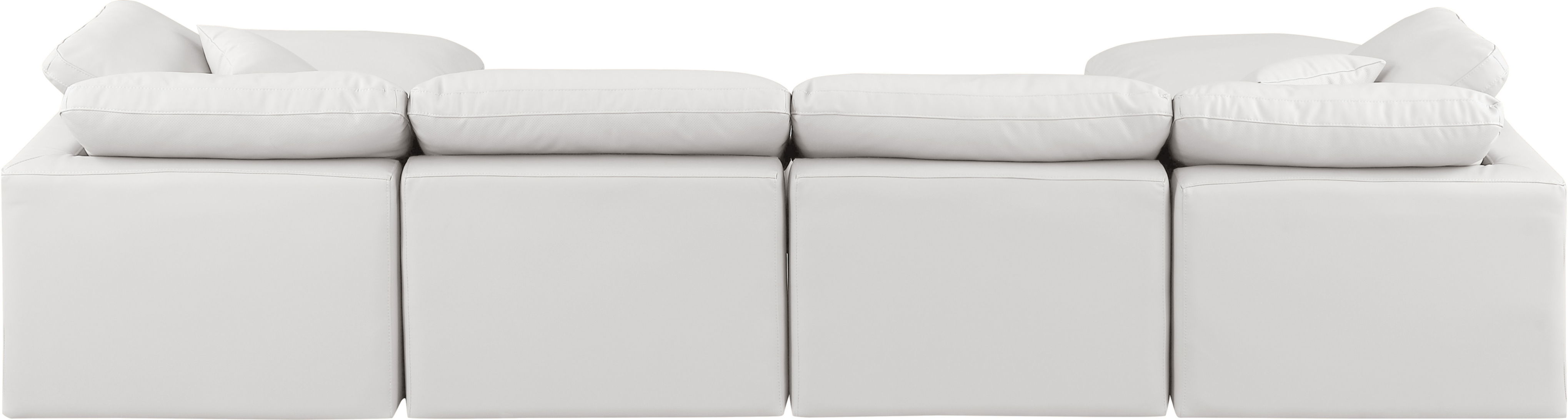 Indulge - Faux Leather 6 Piece Modular Double Chaise Sectional - Cream