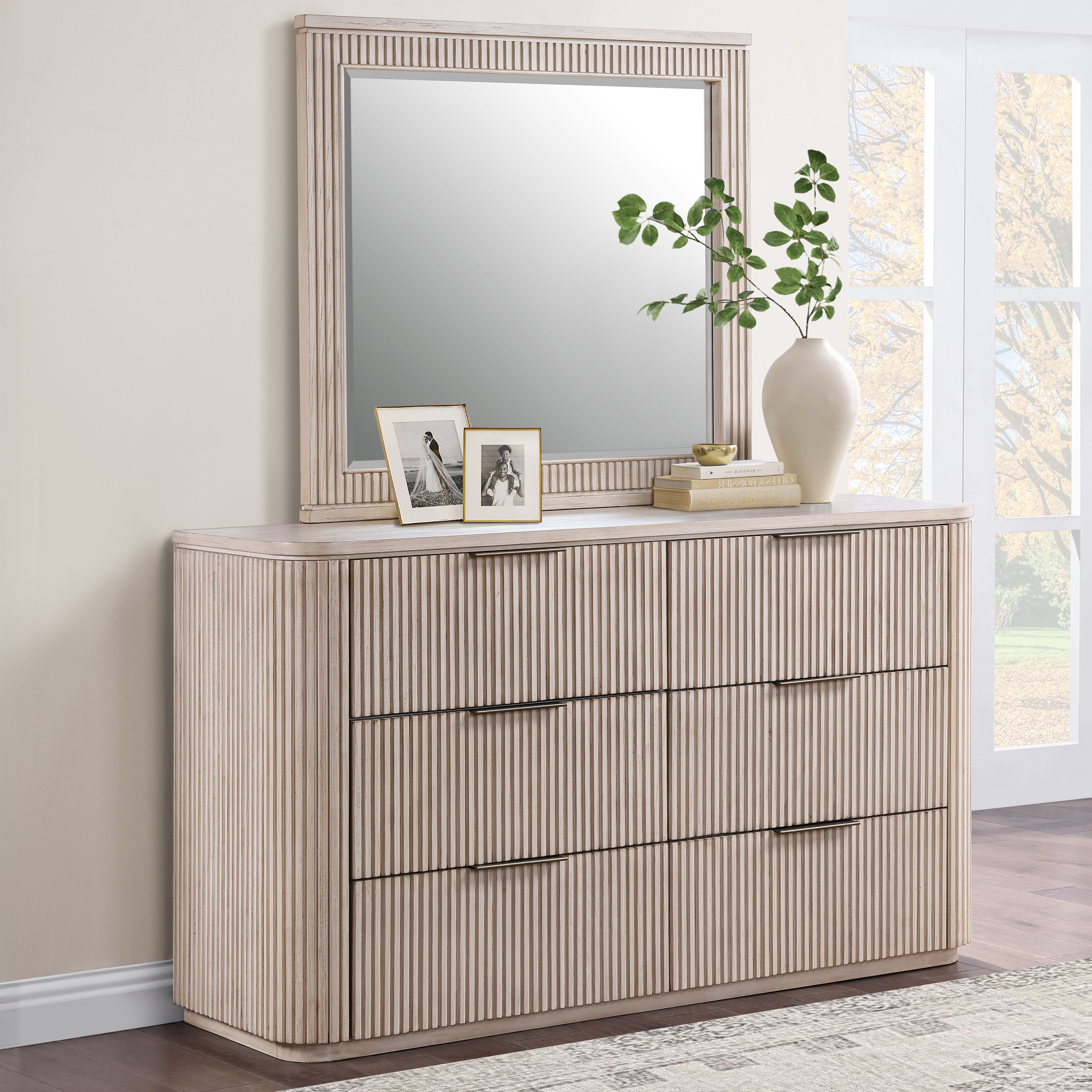 Henry - Dresser And Mirror - Sand