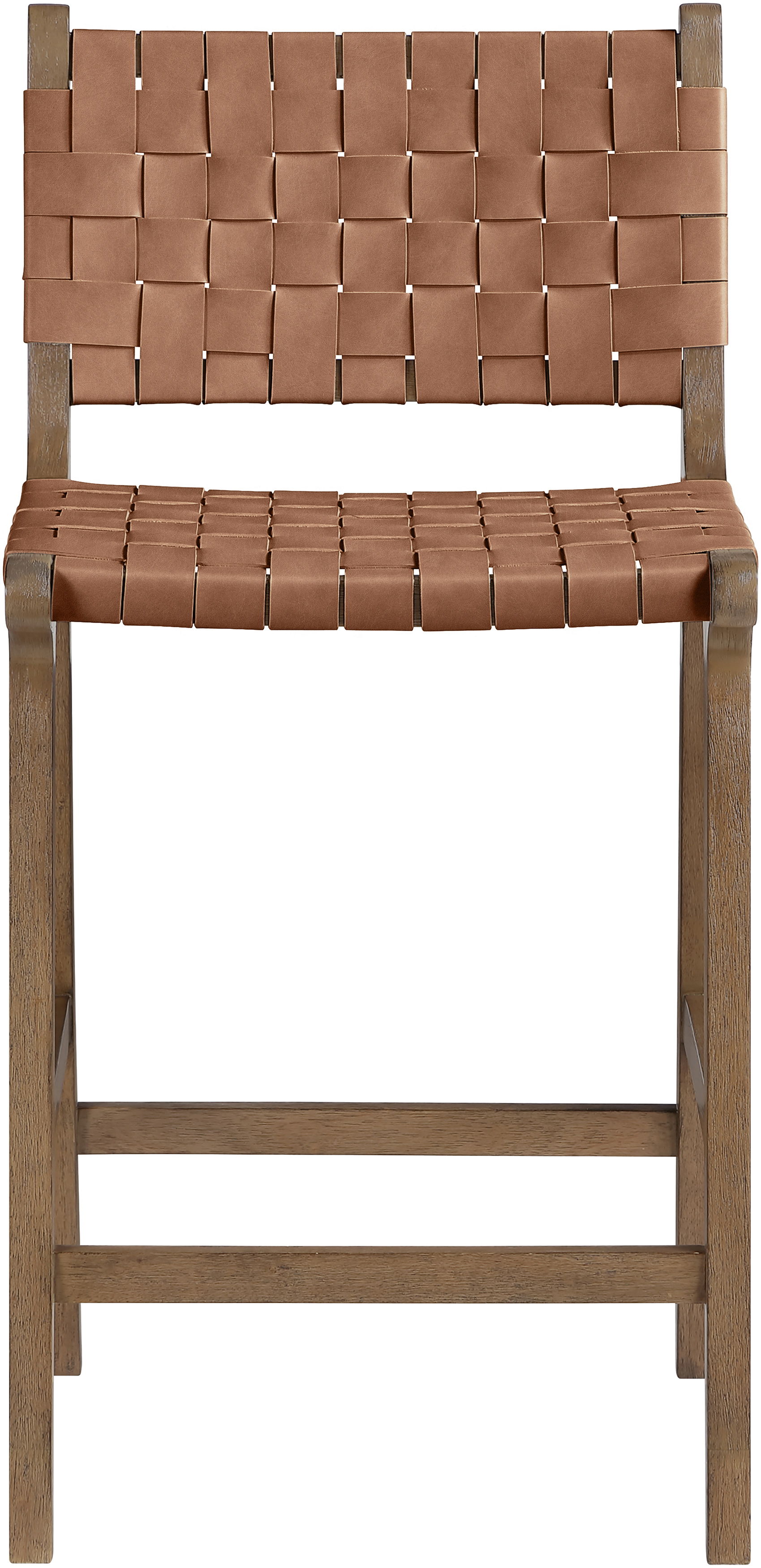 Entwine - Vegan Leather Upholstered Counter Stool - Brown / Painted Brown