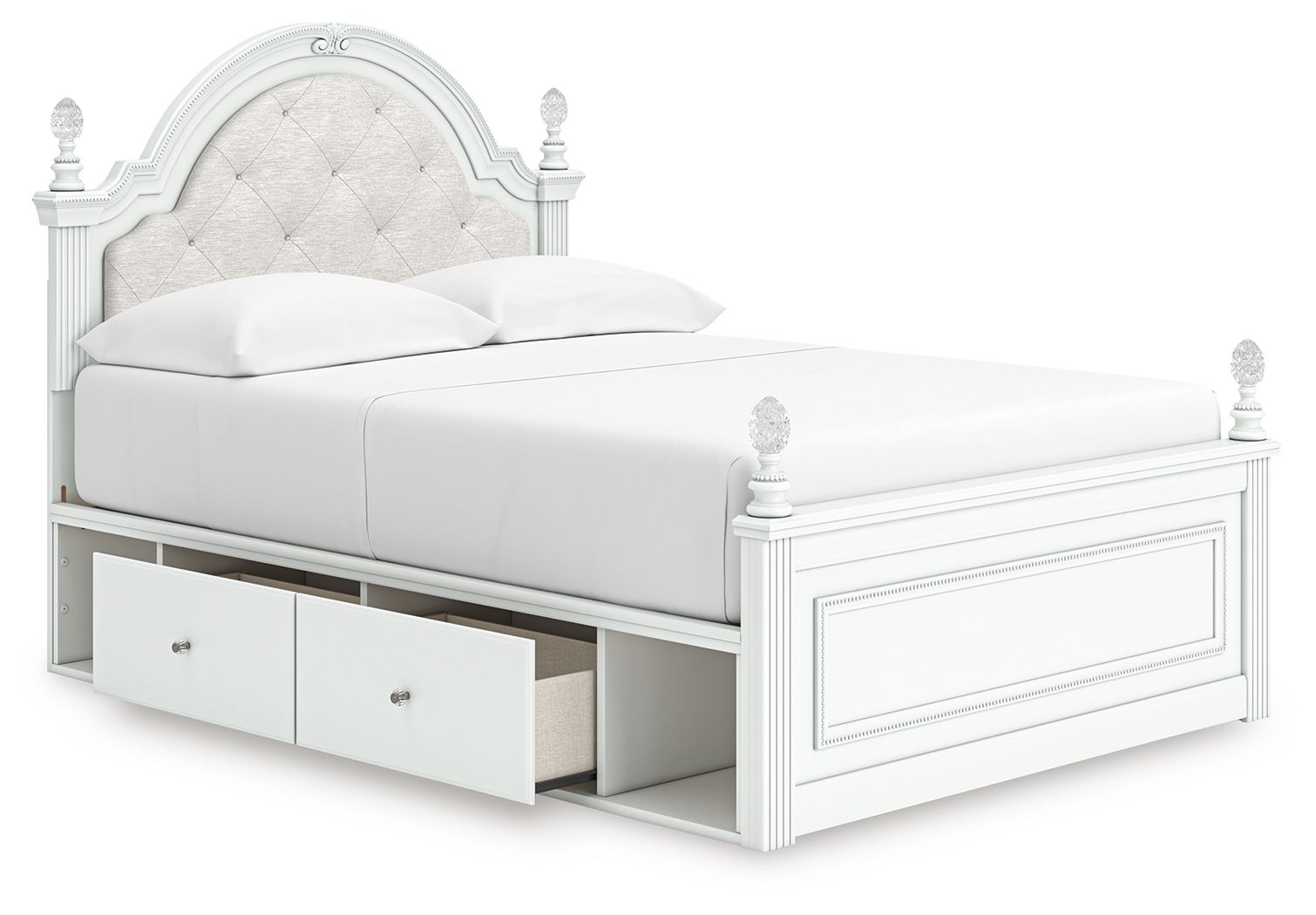 Kozlani - Full Upholstered Panel Storage Bed - White