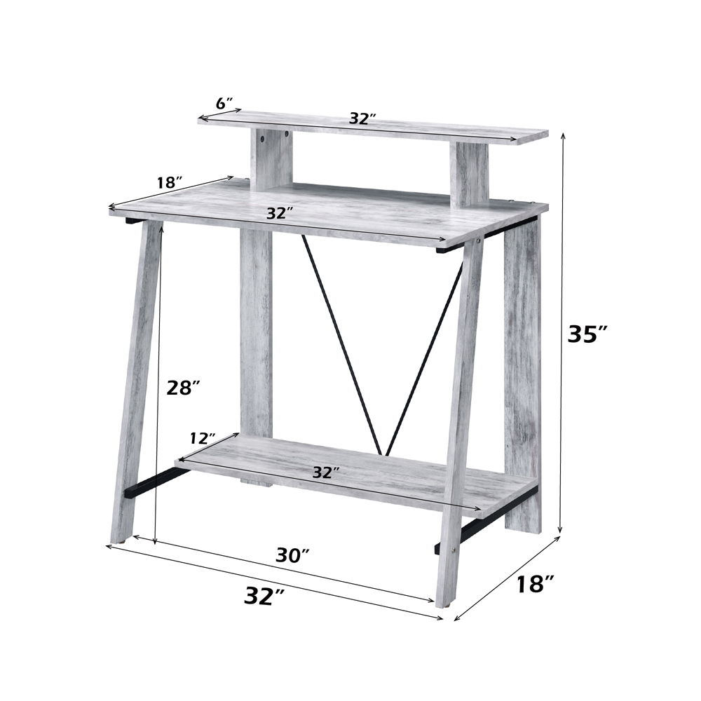 Nypho - Writing Desk - Antique White & Black, white, view 4