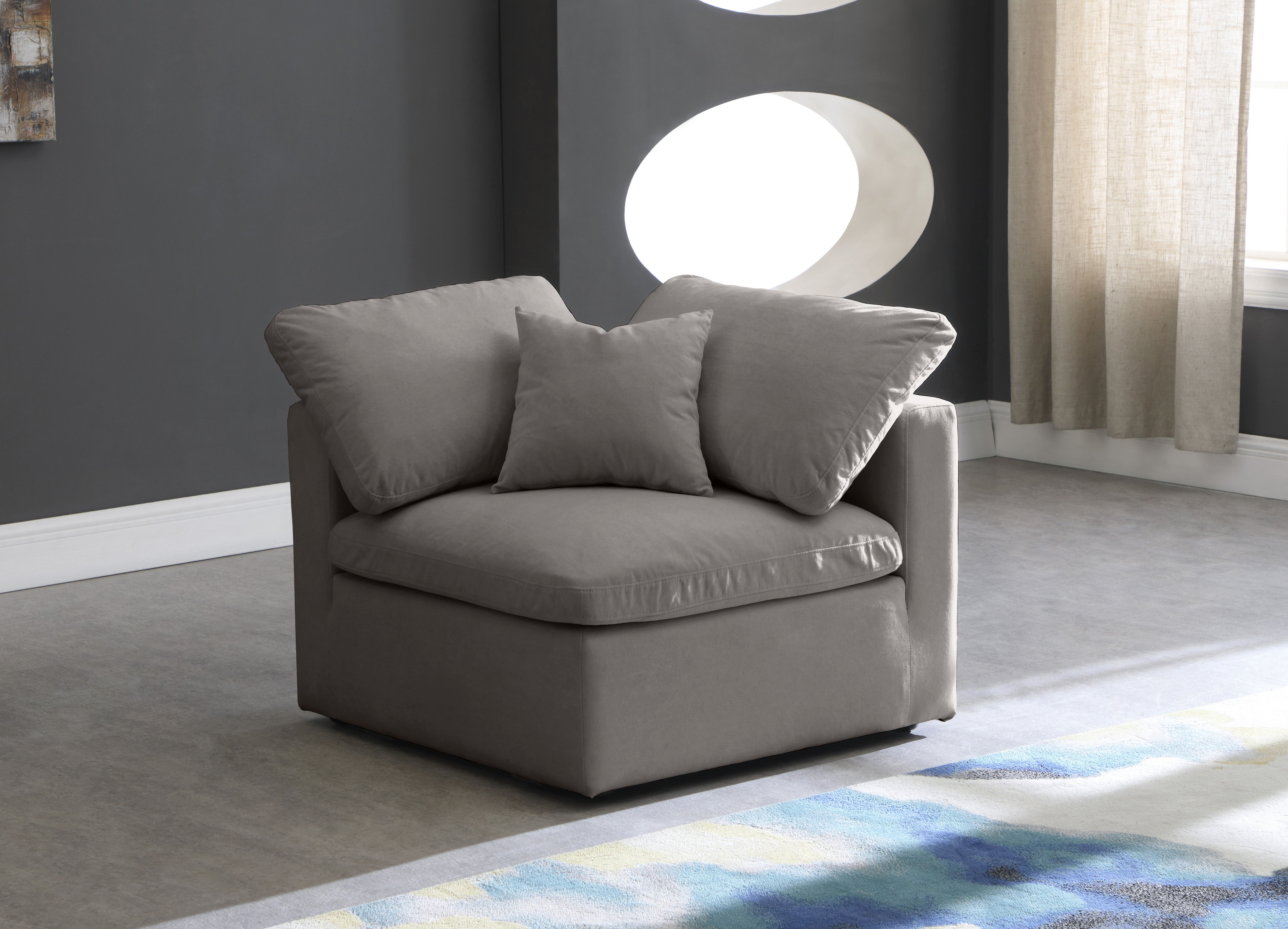 Plush - Corner Chair - Gray