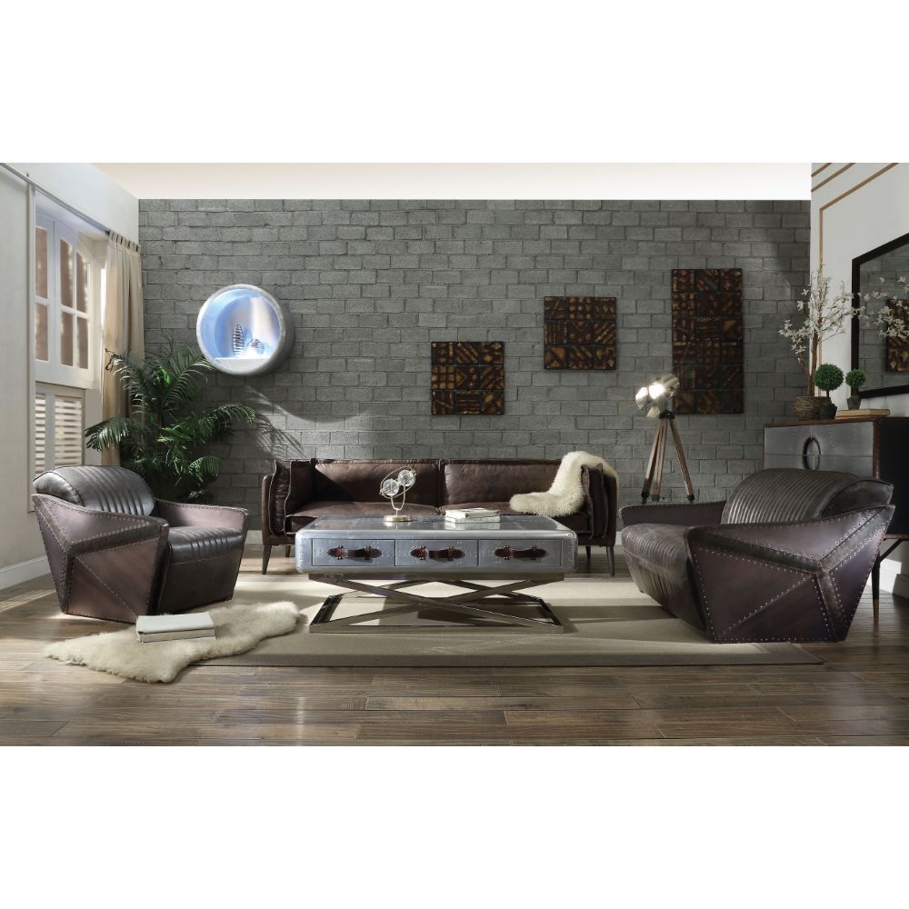Porchester - Sofa - Distress Chocolate Top Grain Leather, dark brown, view 5