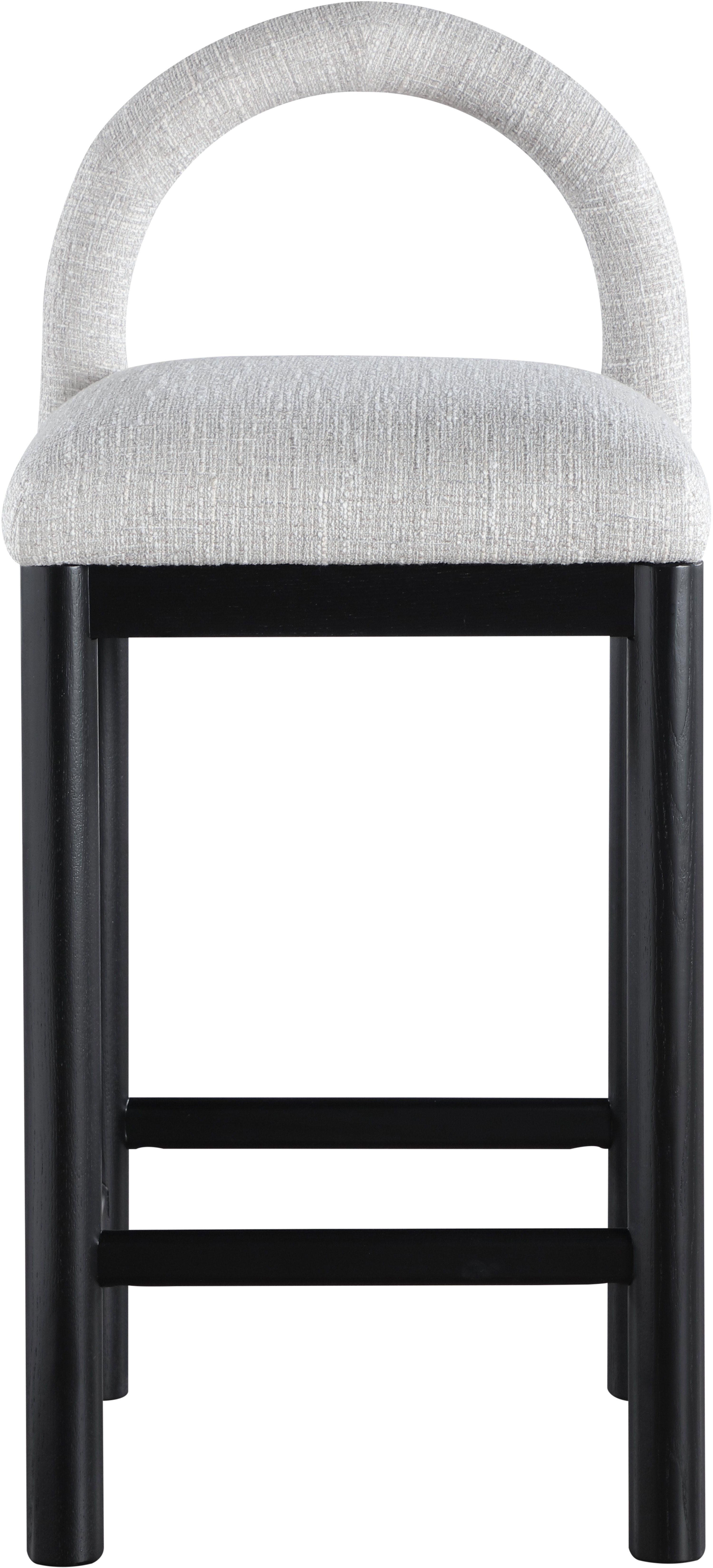Conrad - Linen Counter Stool With Black Legs - Gray