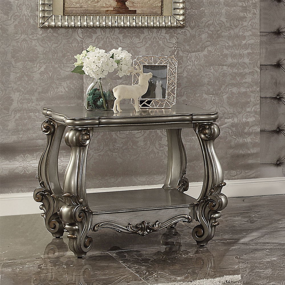 Versailles - End Table - Antique Platinum, silver