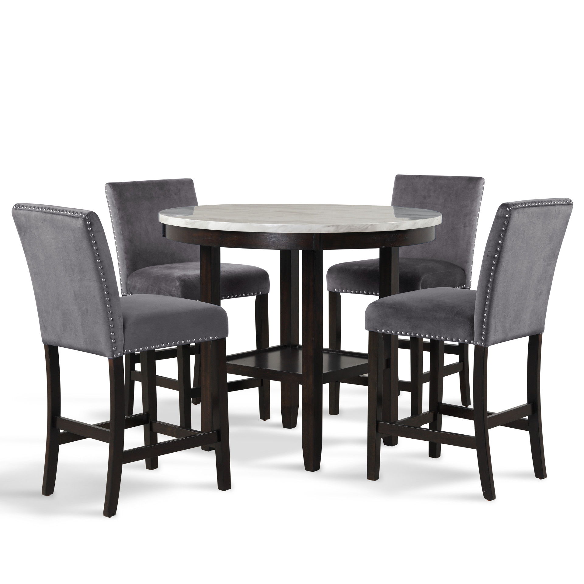 Celeste - Round Counter Table - Espresso, dark brown, view 5