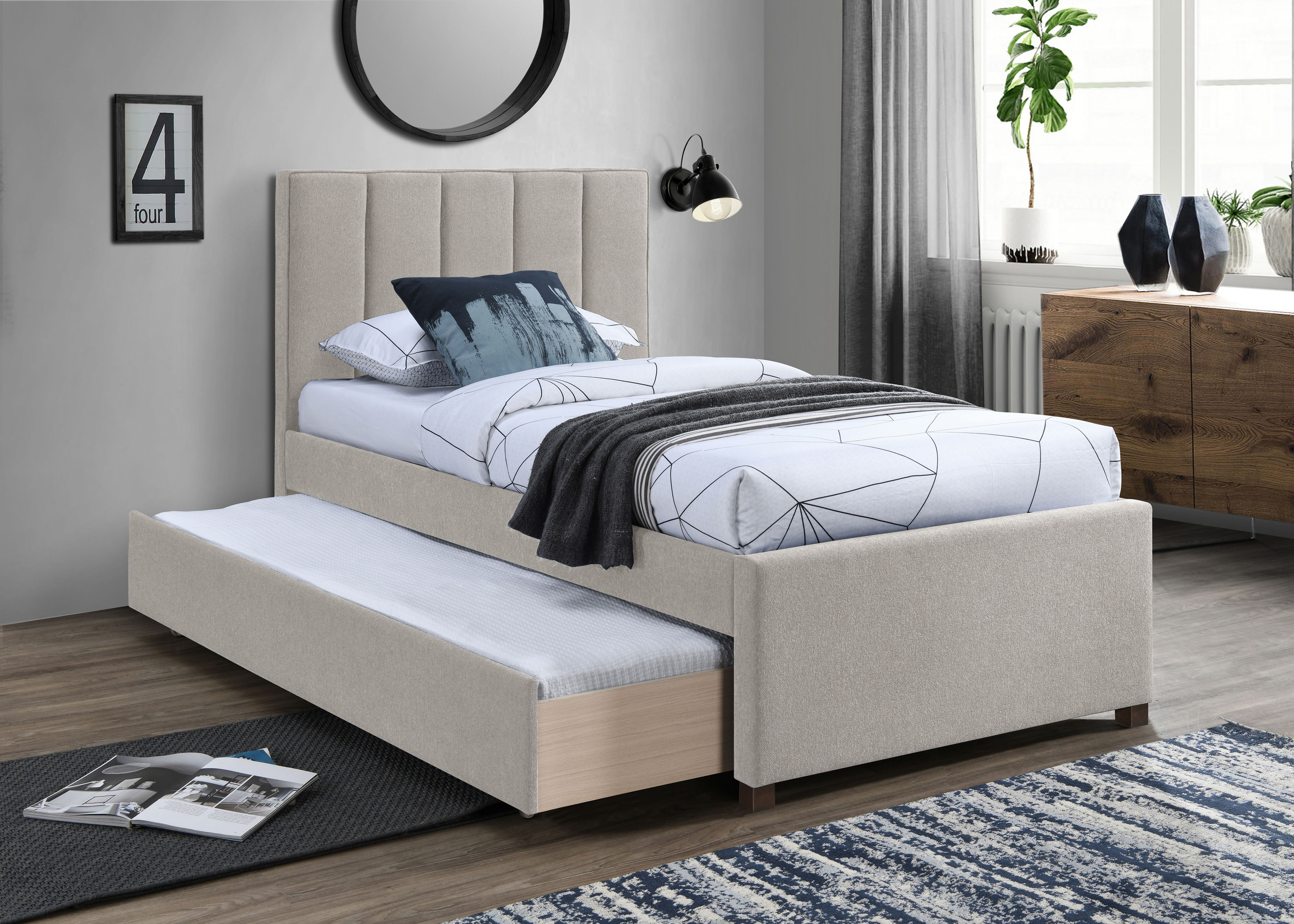 Harper - Twin Trundle Bed - Beige