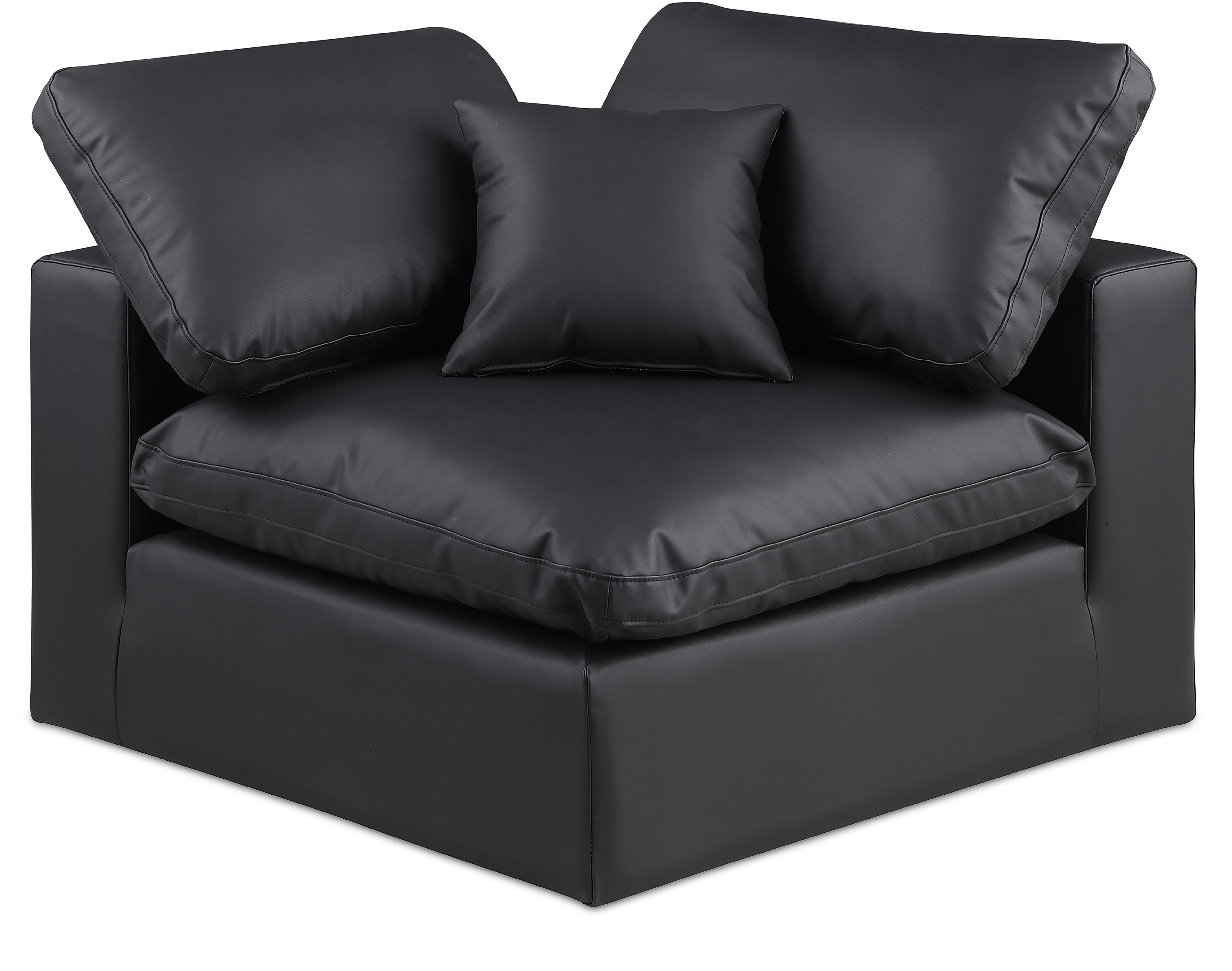 Comfy - Faux Leather Corner Chair - Black