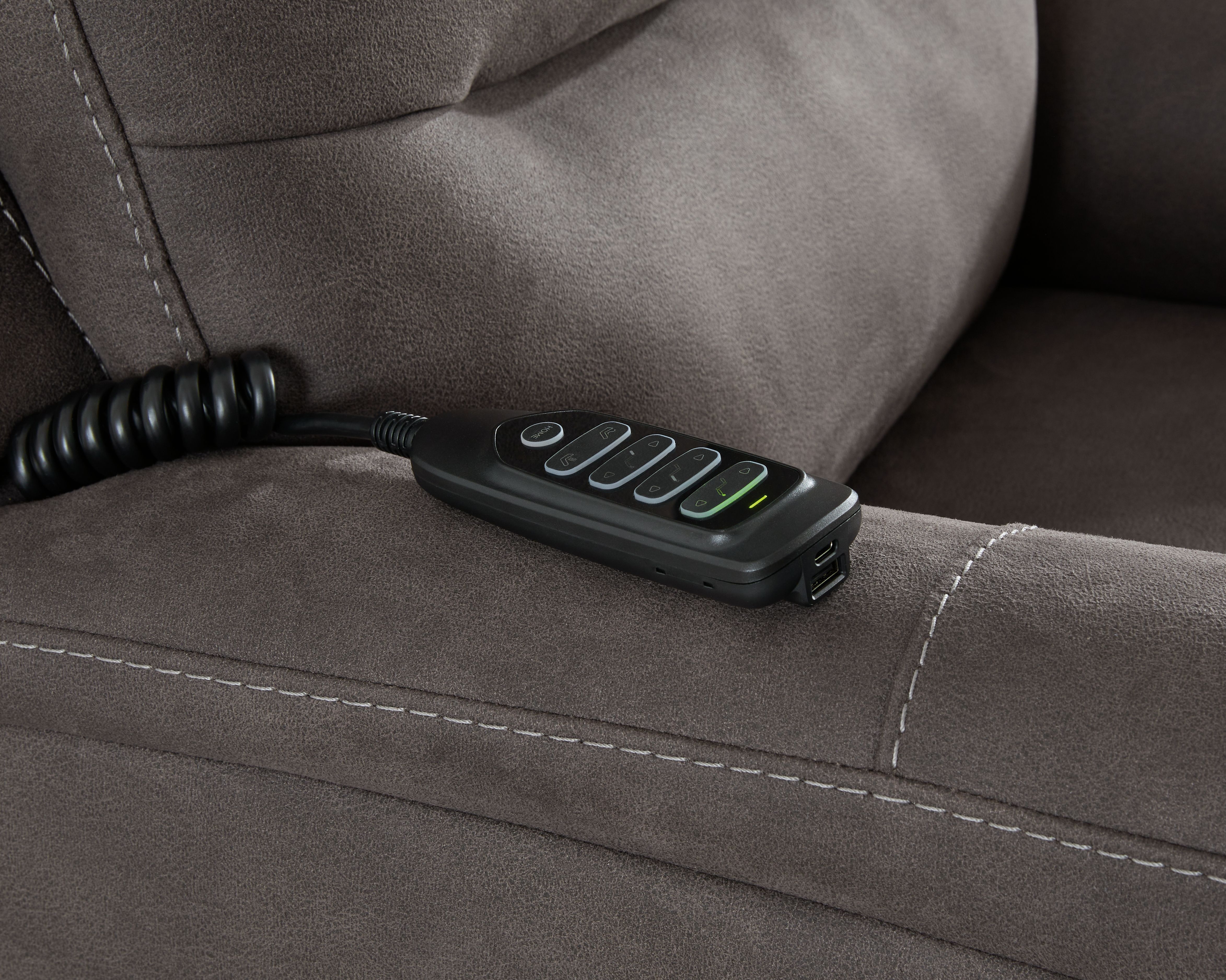 Ashley Furniture Snowfield - Power Lift Recliner - Gunmetal - Image 12