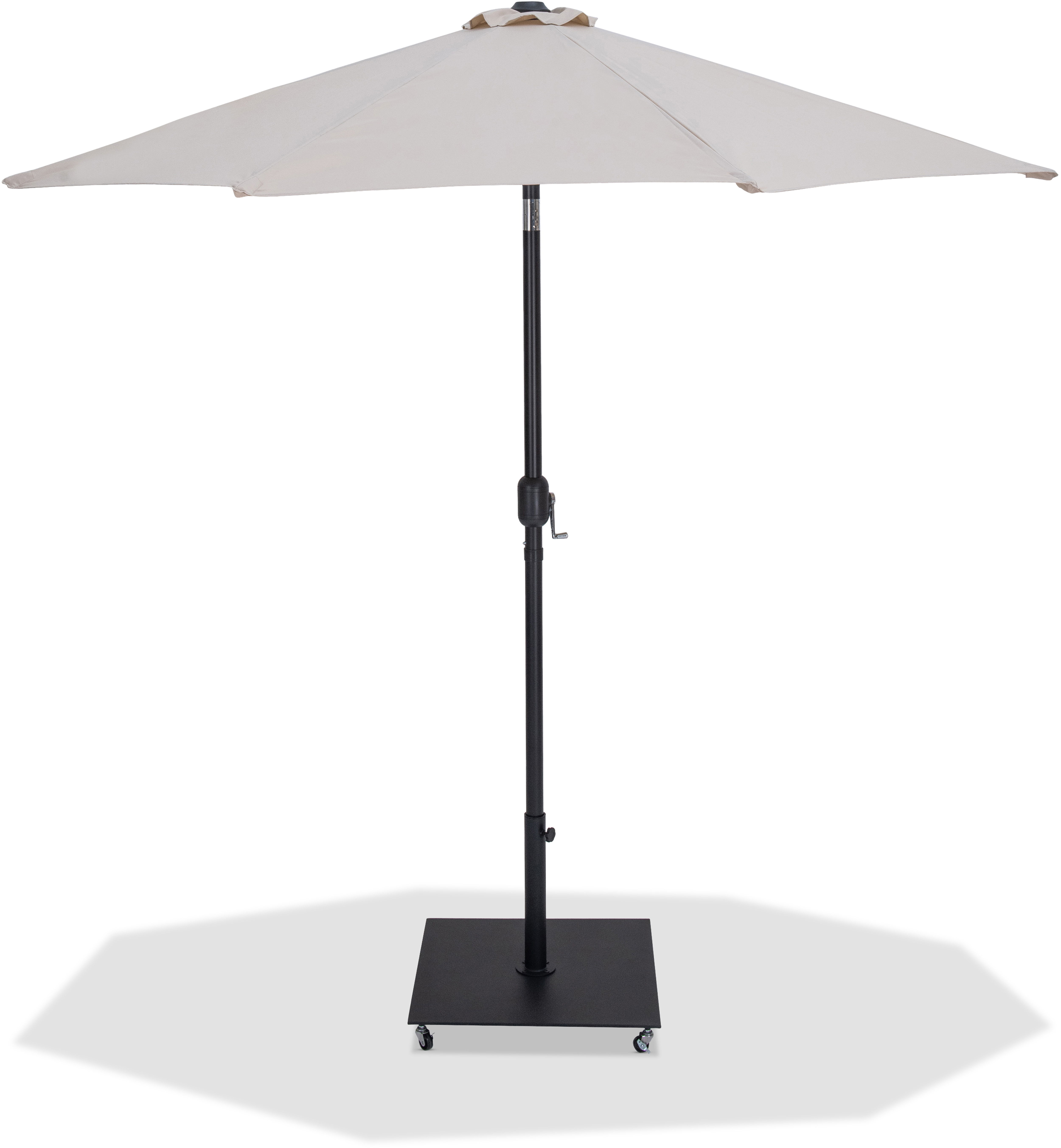 Fiji - Aluminum Patio Umbrella With Square Black Base - Beige