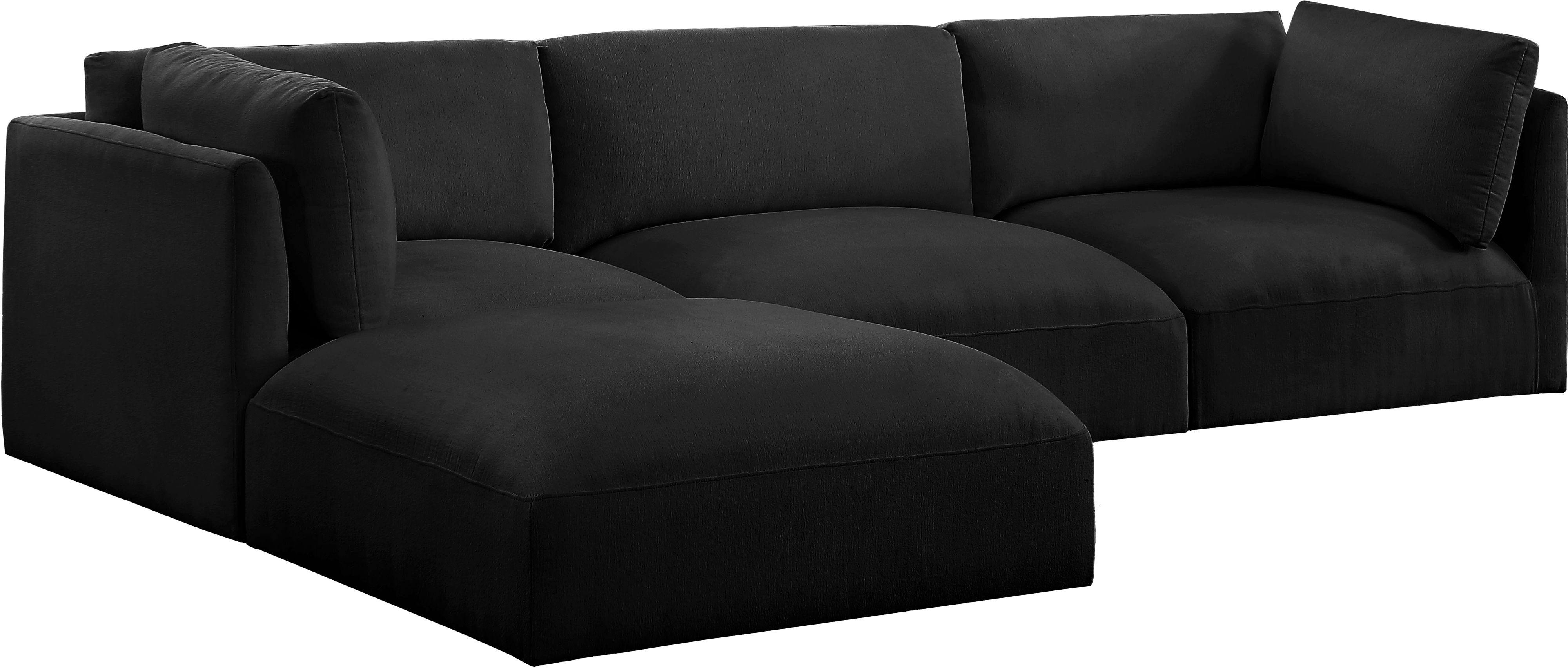 Ease - 4 Piece Modular Sectional - Black