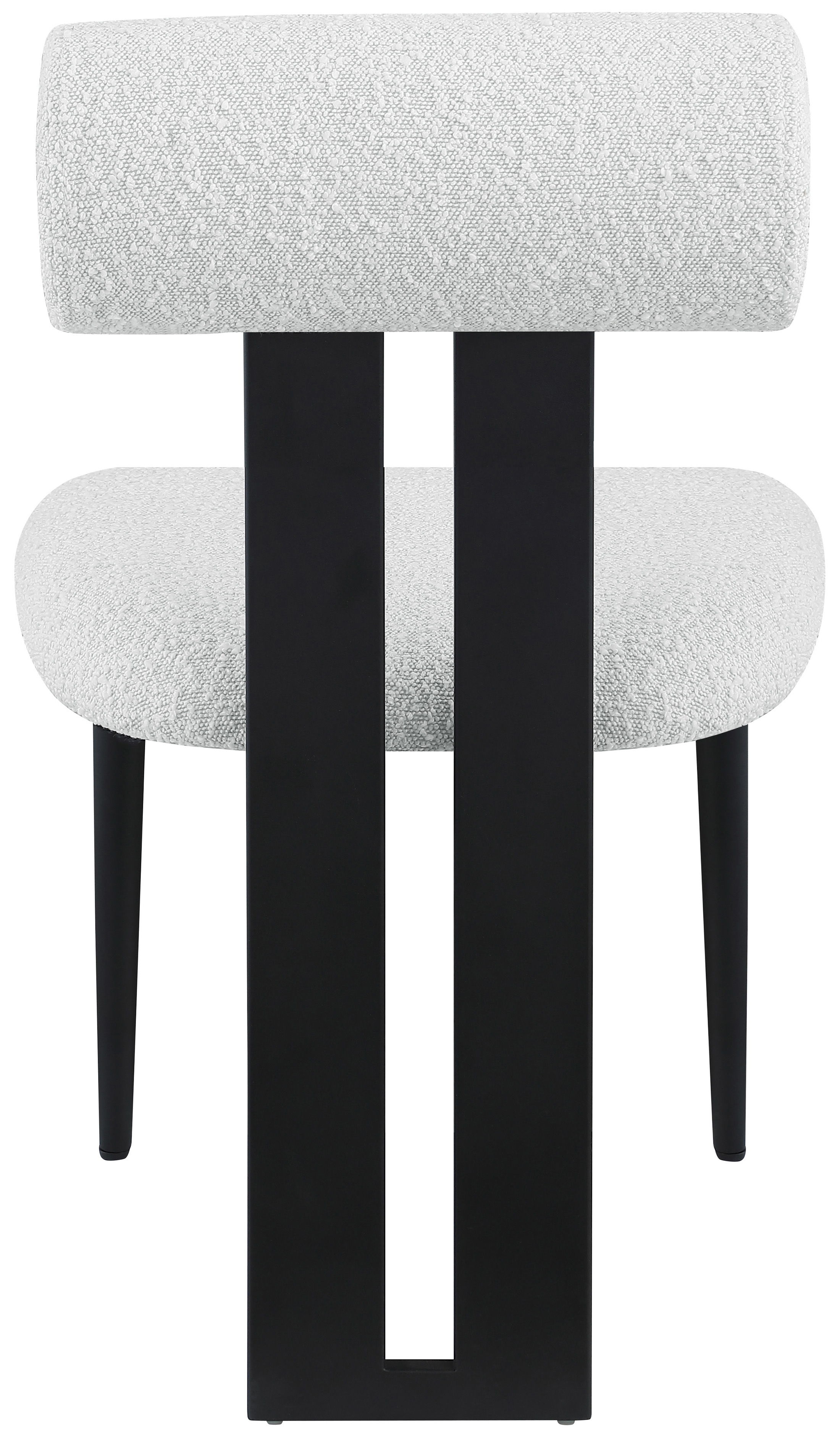 Dario - Boucle Dining Chair With Black Frame (Set of 2) - Cream