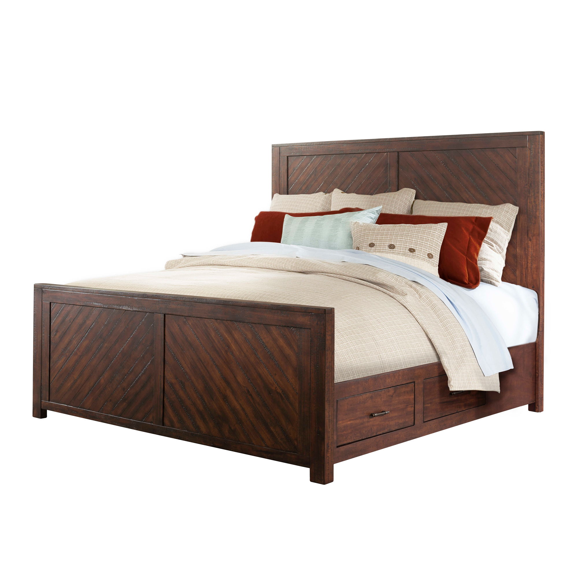 Jax - King Platform Storage 3 Piece Bedroom Set - Walnut