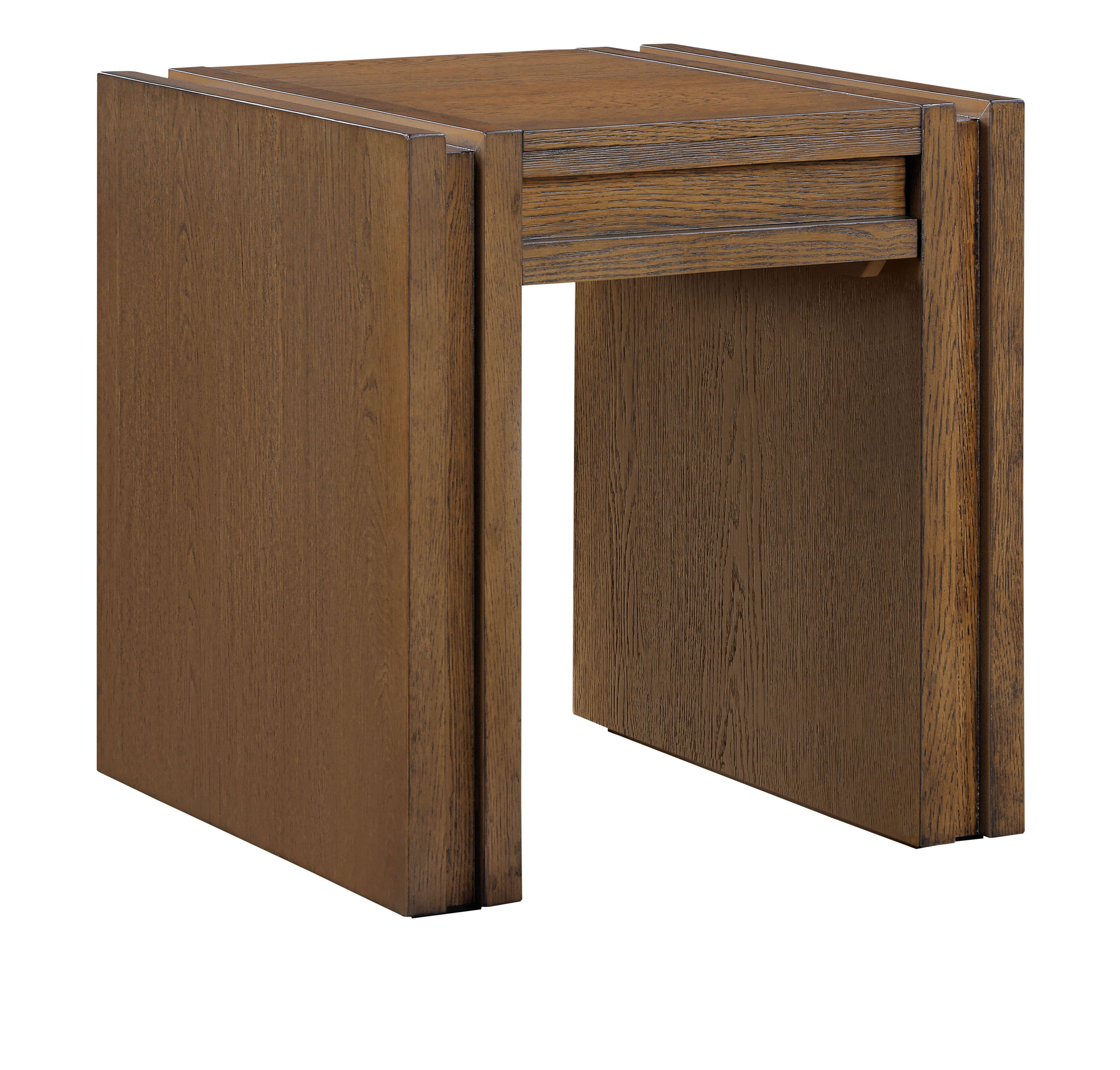 Stanton - Oak Veneer And Solid Wood End Table - Brown