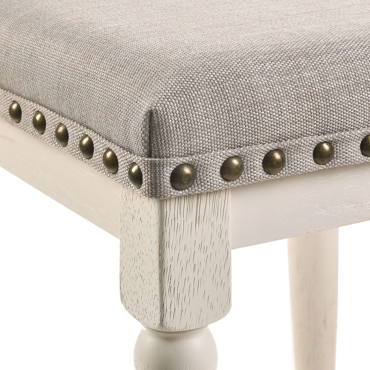 Tasnim - Counter Height Stool (Set of 2) - Tan Fabric & Antique White, white, view 4