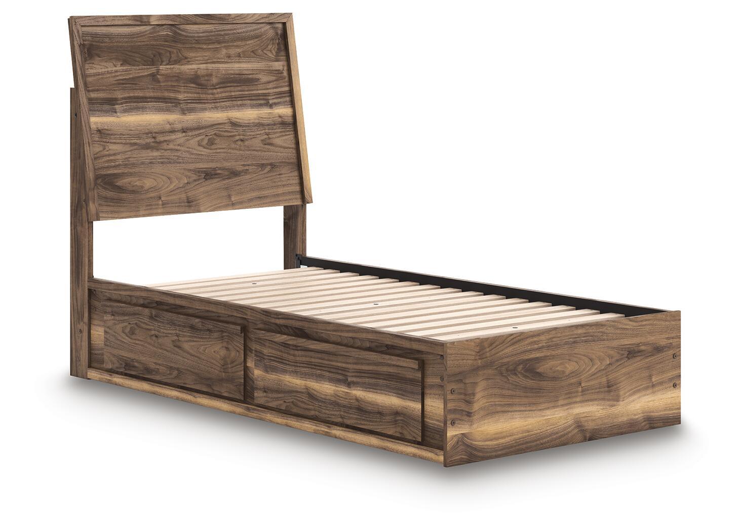 Ashley Furniture Chirason - Twin Panel Bed With Storage - Brown - Image 9