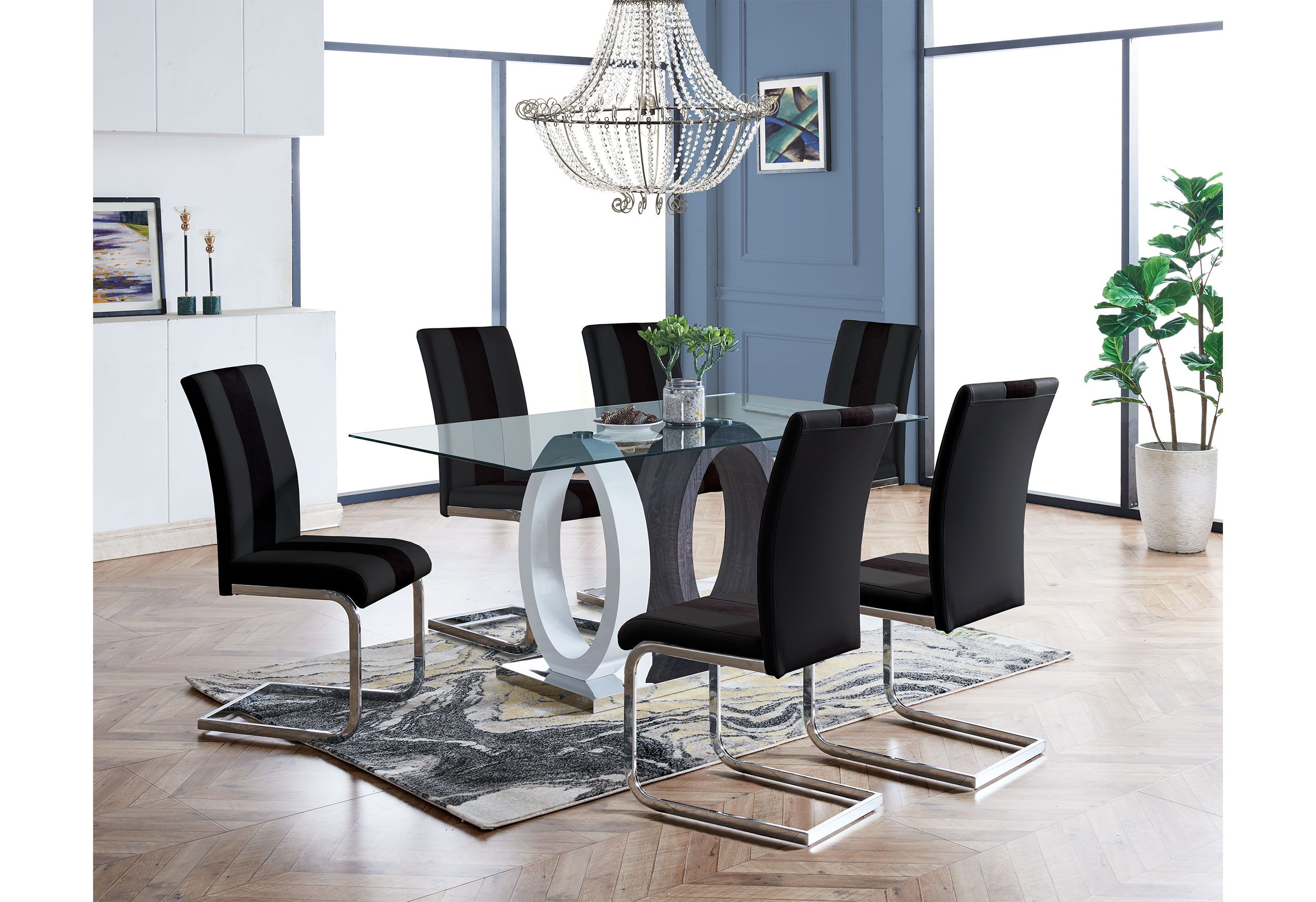 7 Pc · Dining Table And 6 Dinning Chairs