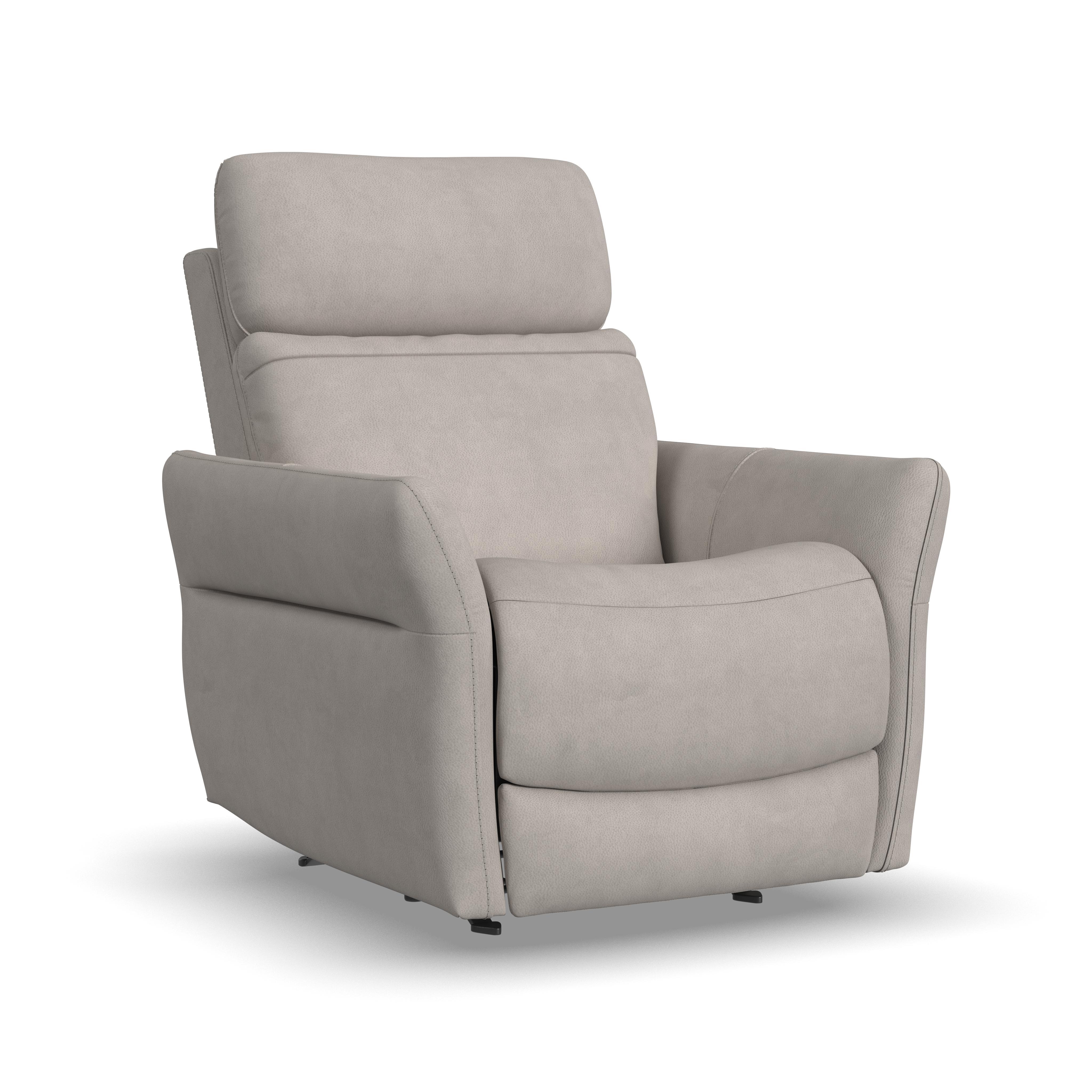 Artemis - Power Rocking Recliner With Power Headrest, Lumbar, Heat & Massage - Dove, light gray