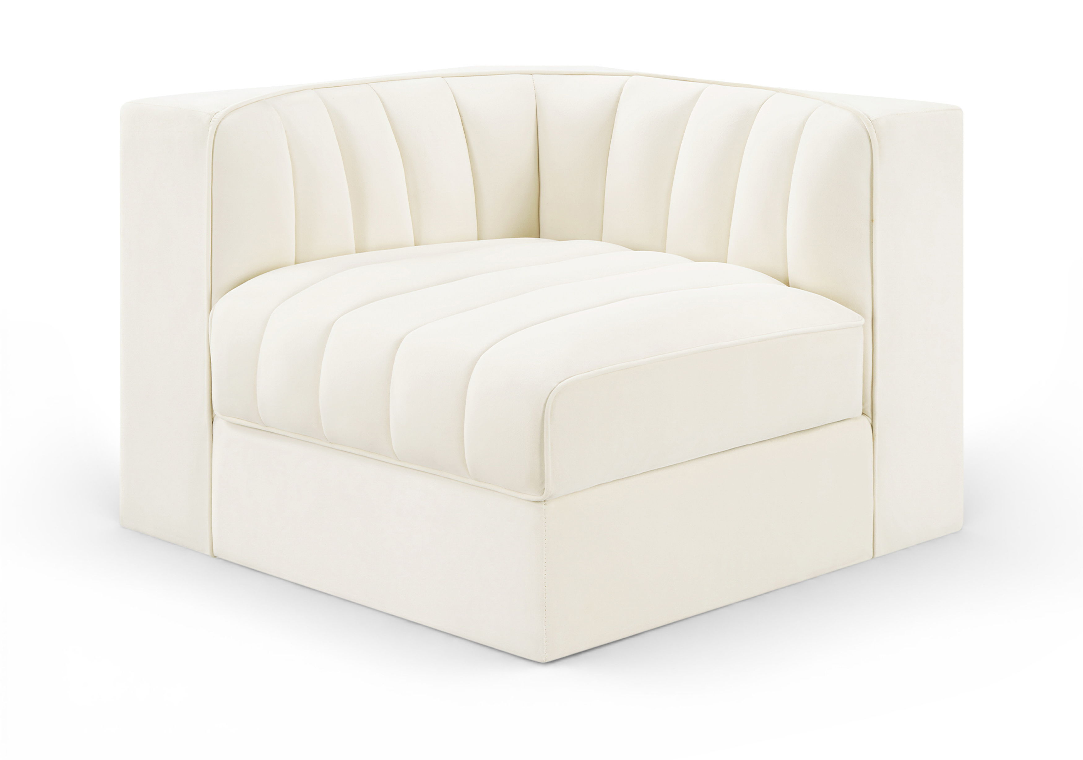 Velvet Performance Fabric Upholstered Modular Corner Chair