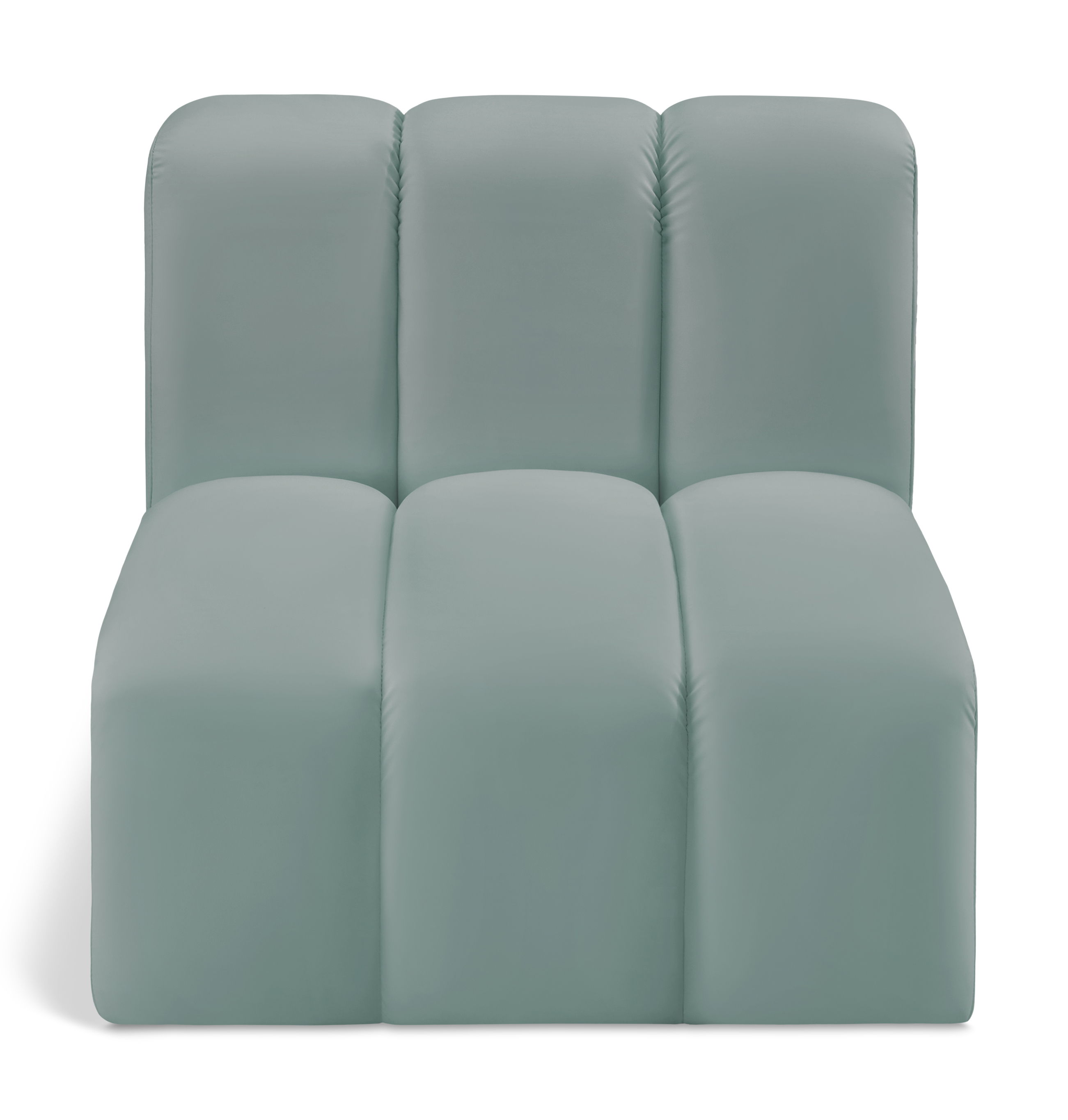 Arc - Faux Leather Straight Chair - Mint Green