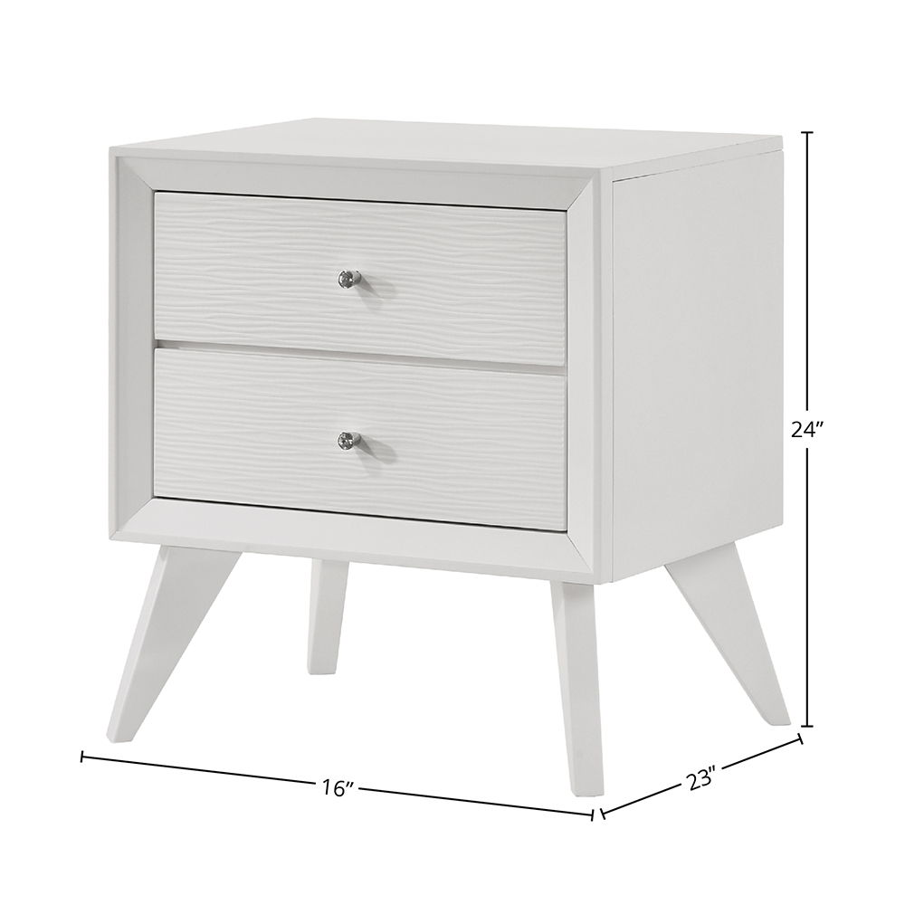 Cerys - Nightstand - White, white, view 4