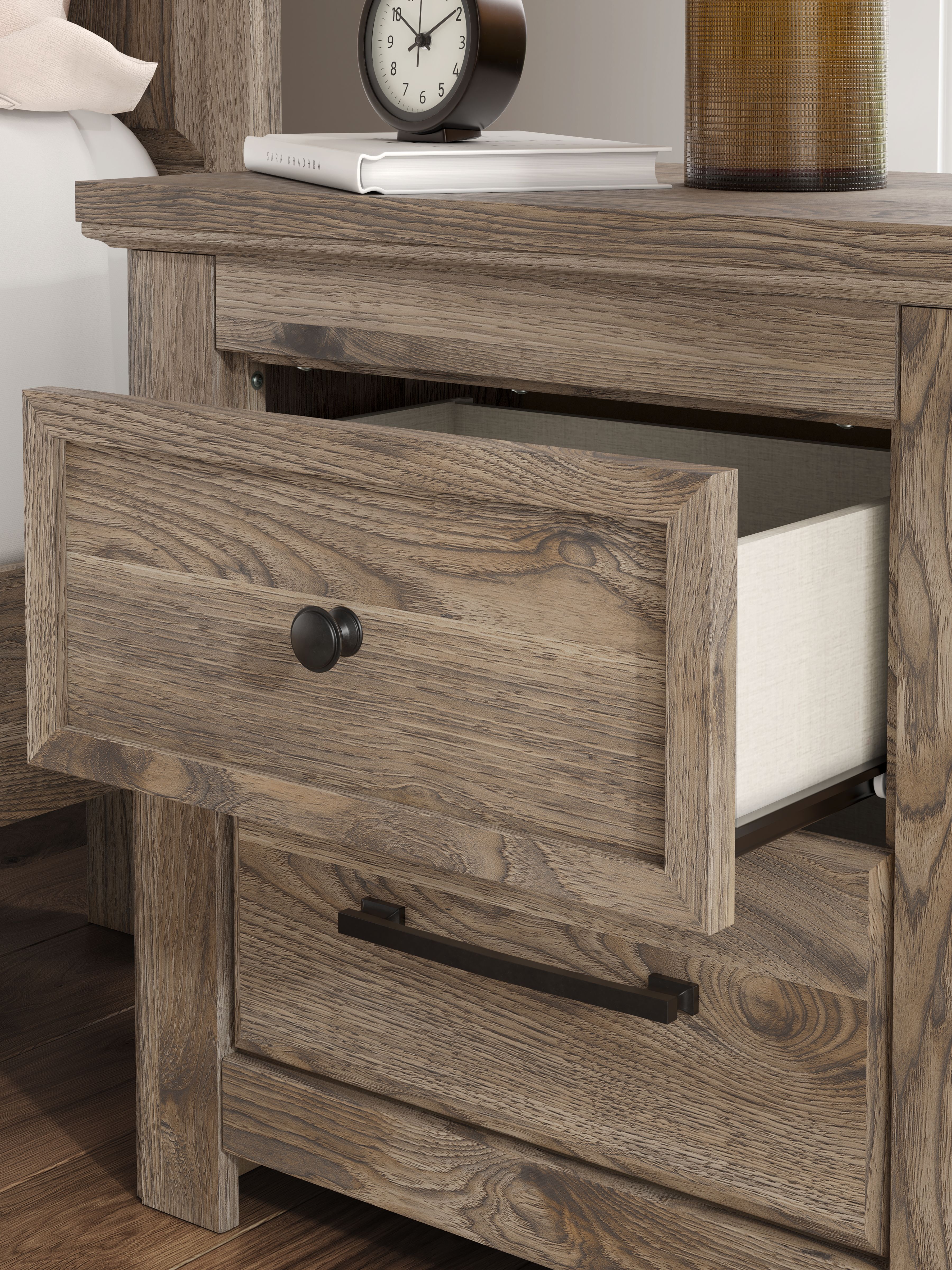 Ashley Furniture Rusticott - Two Drawer Night Stand - Brown - Image 11