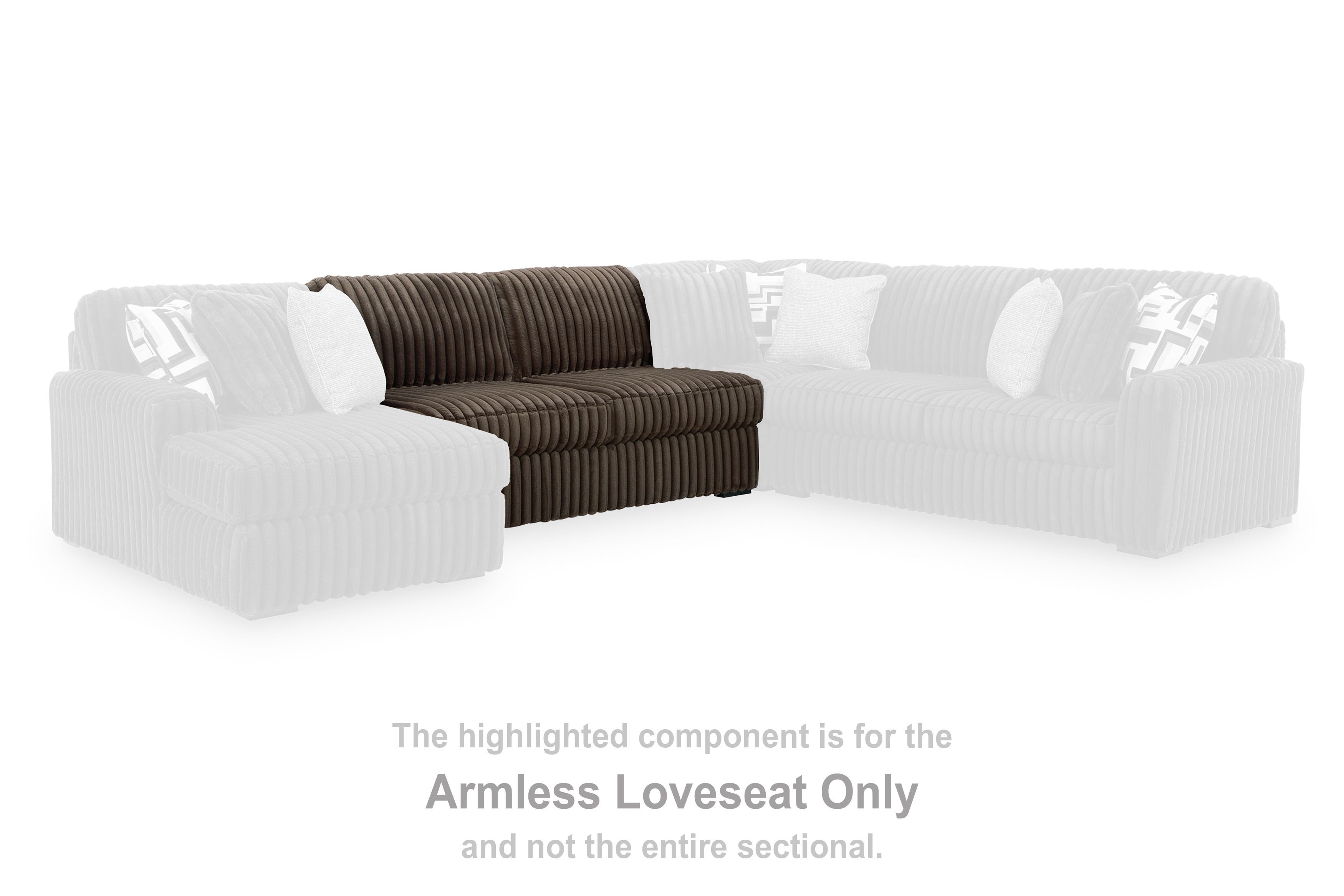 Midnight-Madness – Armless Loveseat – Chocolate