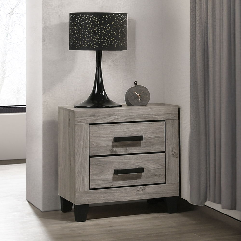 Mari - Nightstand - Light Gray Finish, gray