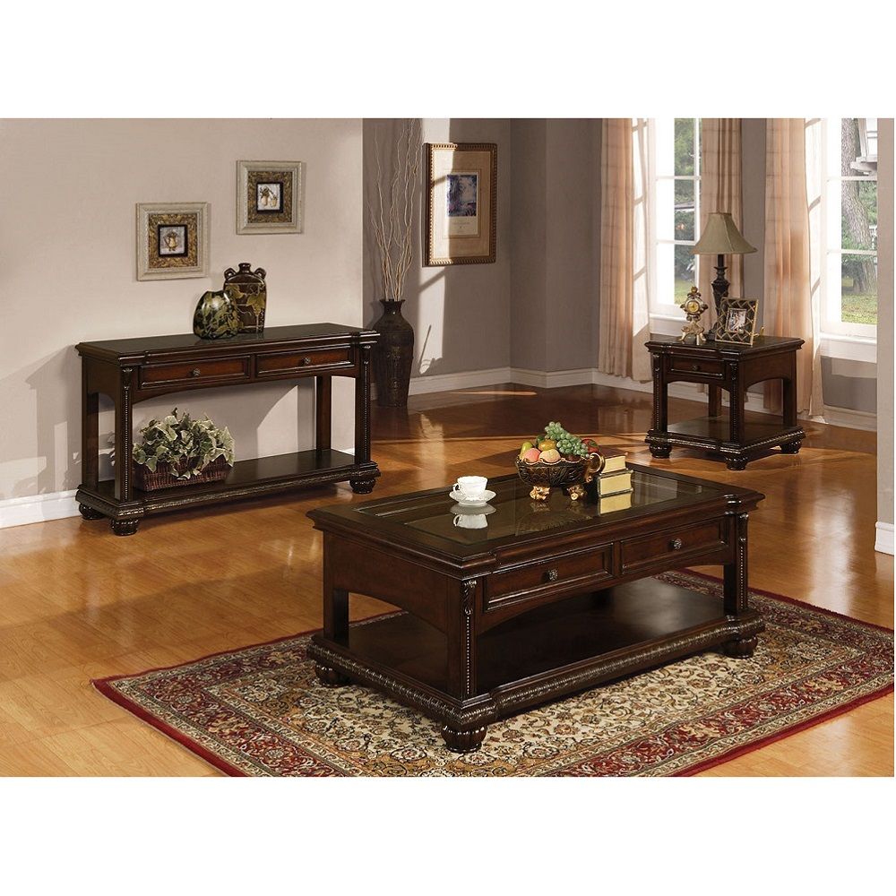 Anondale - End Table - Cherry, dark brown, view 4