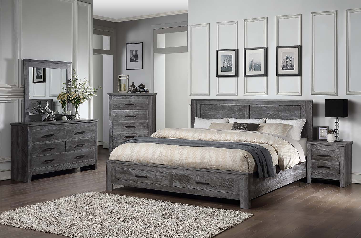 Vidalia - Mirror - Rustic Gray Oak, dark gray, view 4