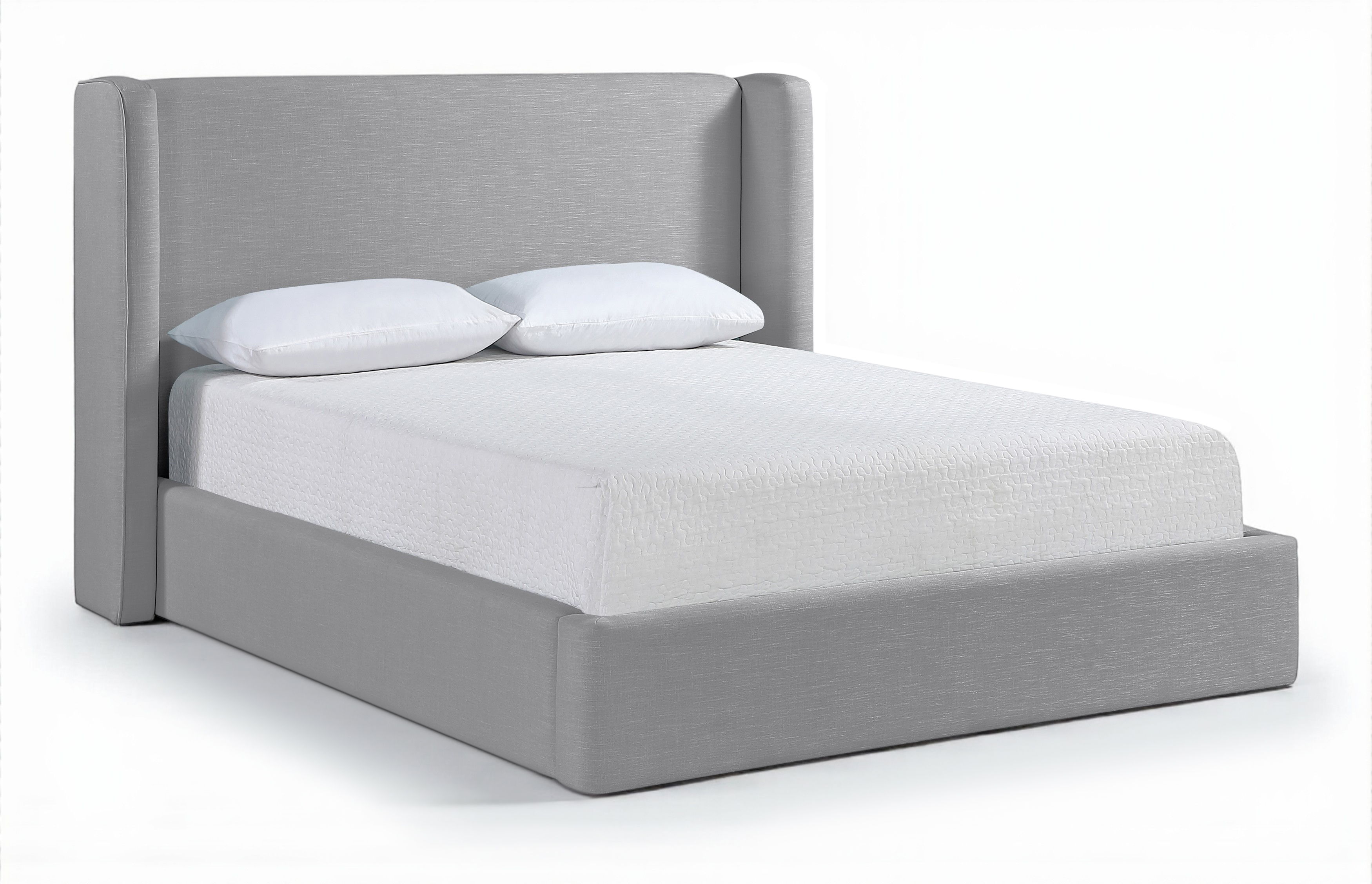 Kendall - Linen Textured Fabric Upholstered Full Bed - Gray