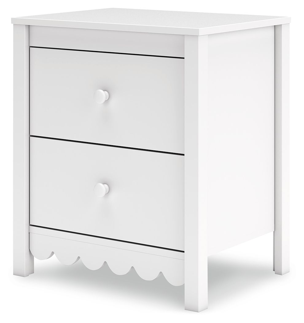 Hallityn - Two Drawer Night Stand - White, white, view 6