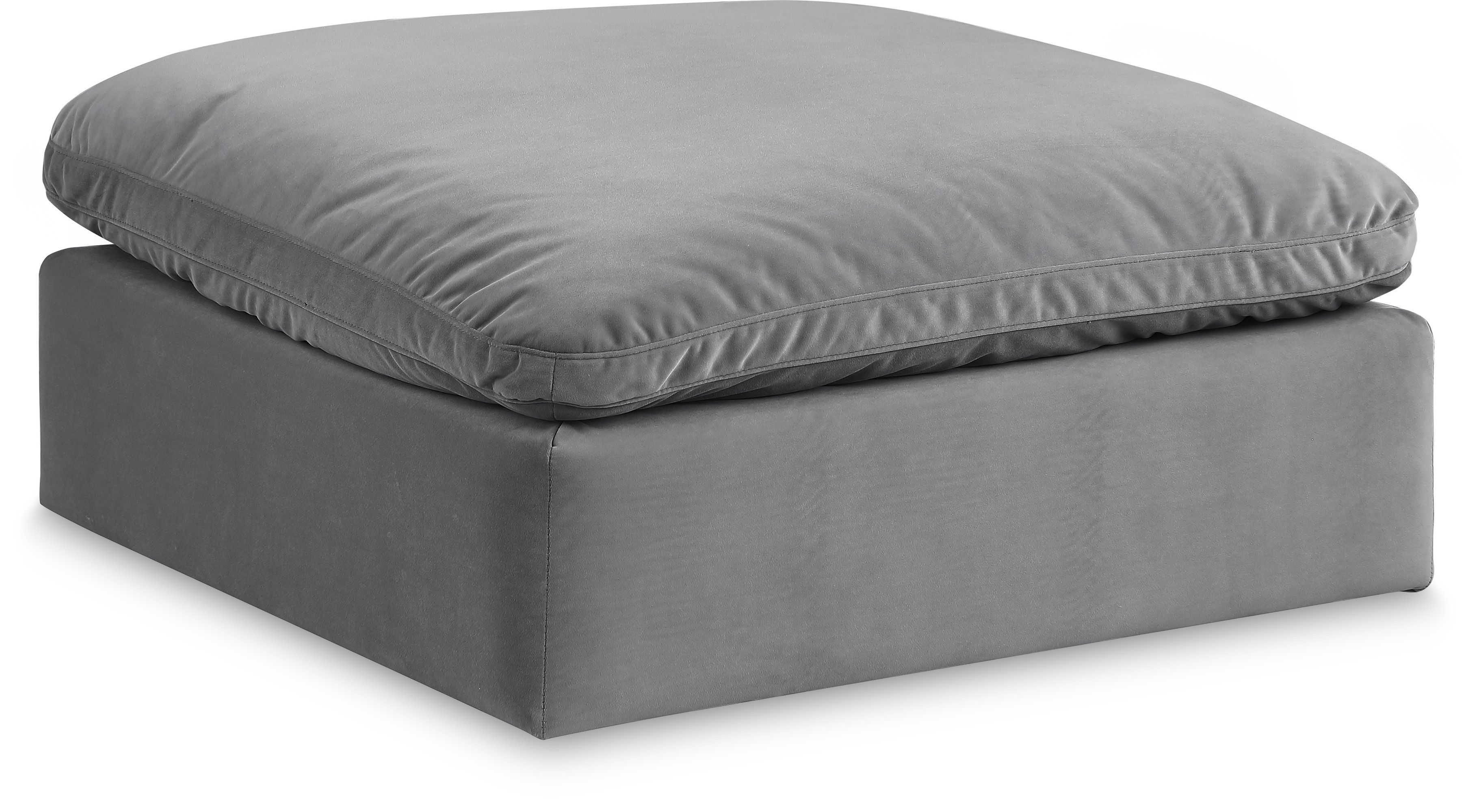 Comfy - Velvet Ottoman - Gray