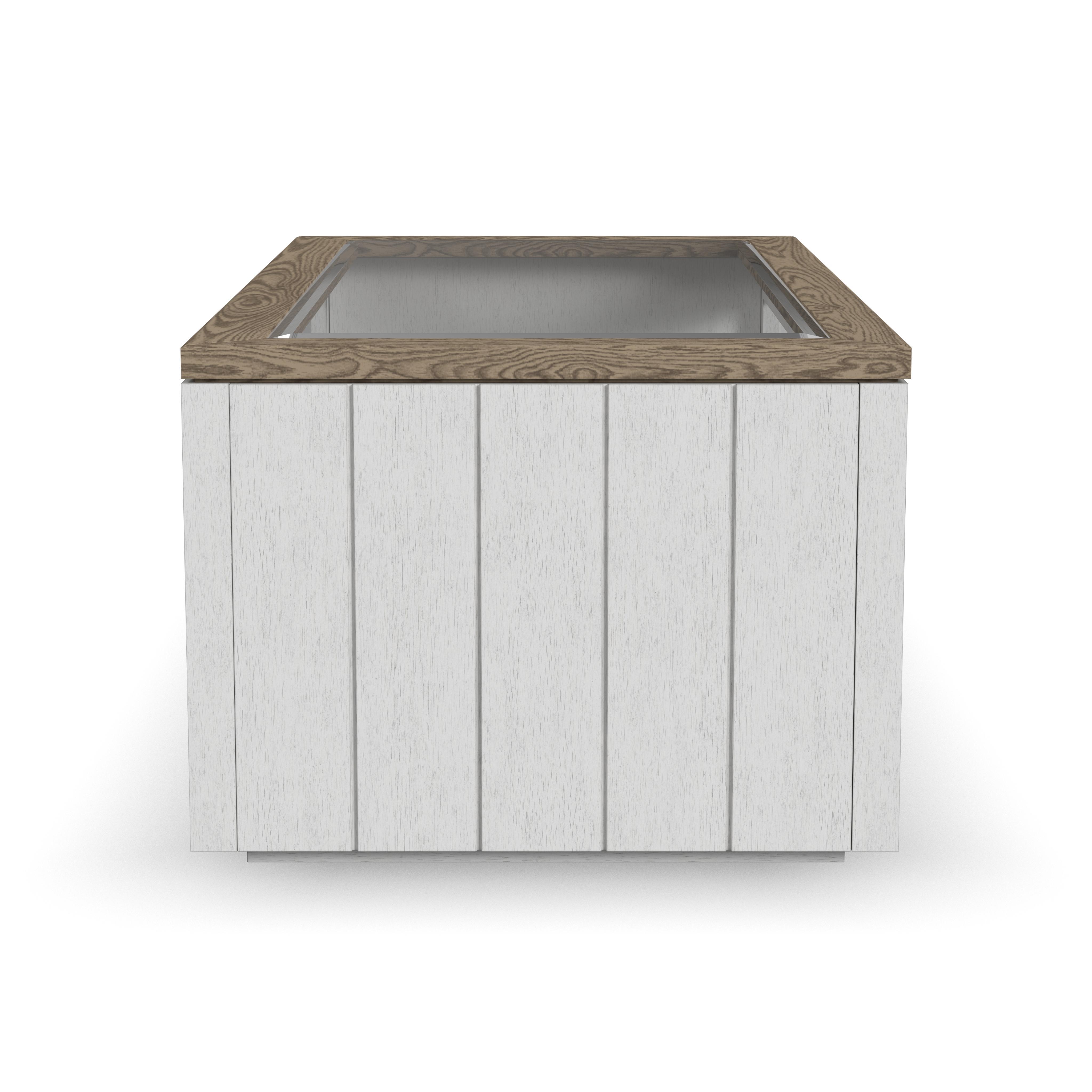 Melody - Rectangular Coffee Table With Casters - White, white, view 3