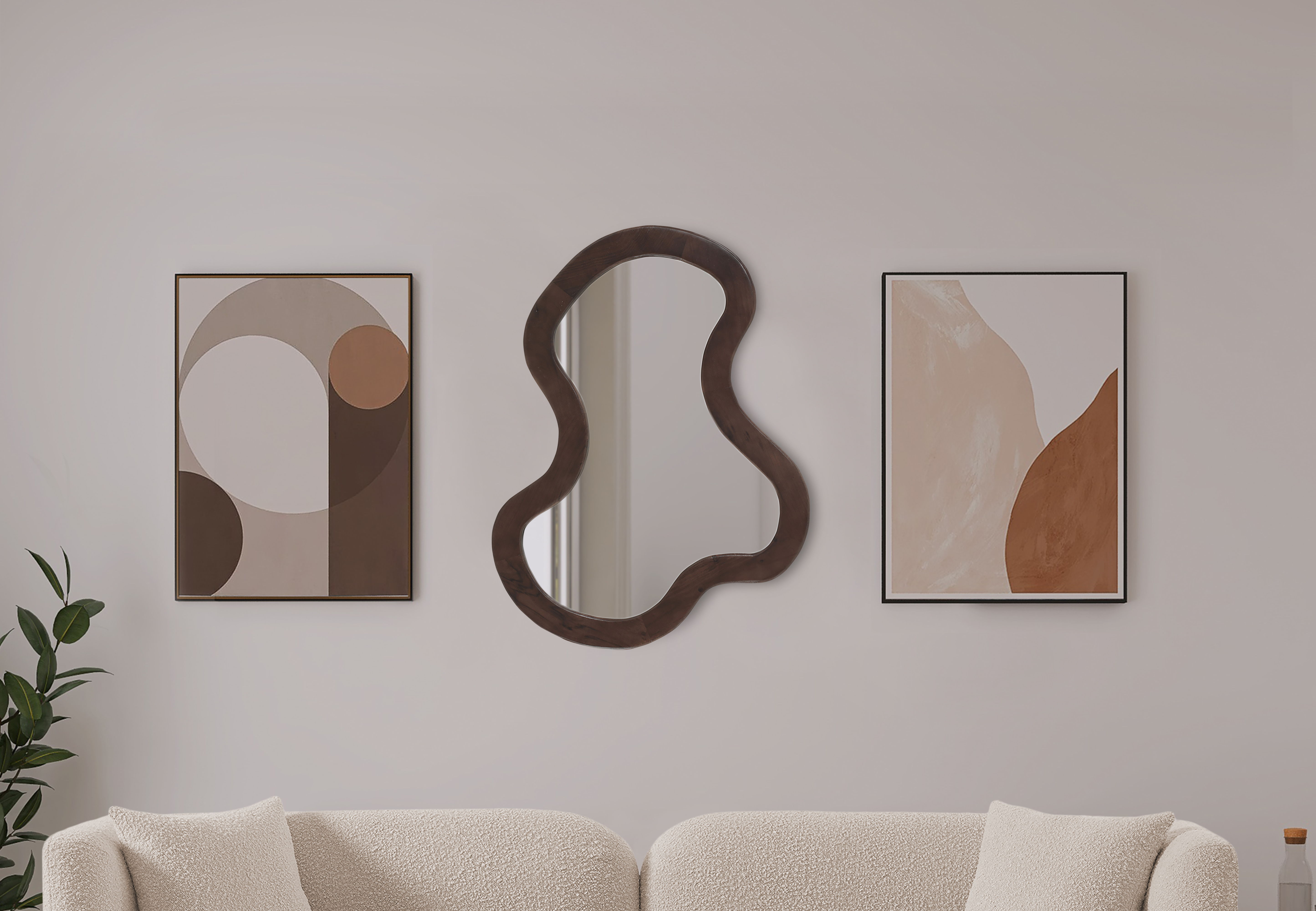 Oblique - 38" Wood Mirror - Brown