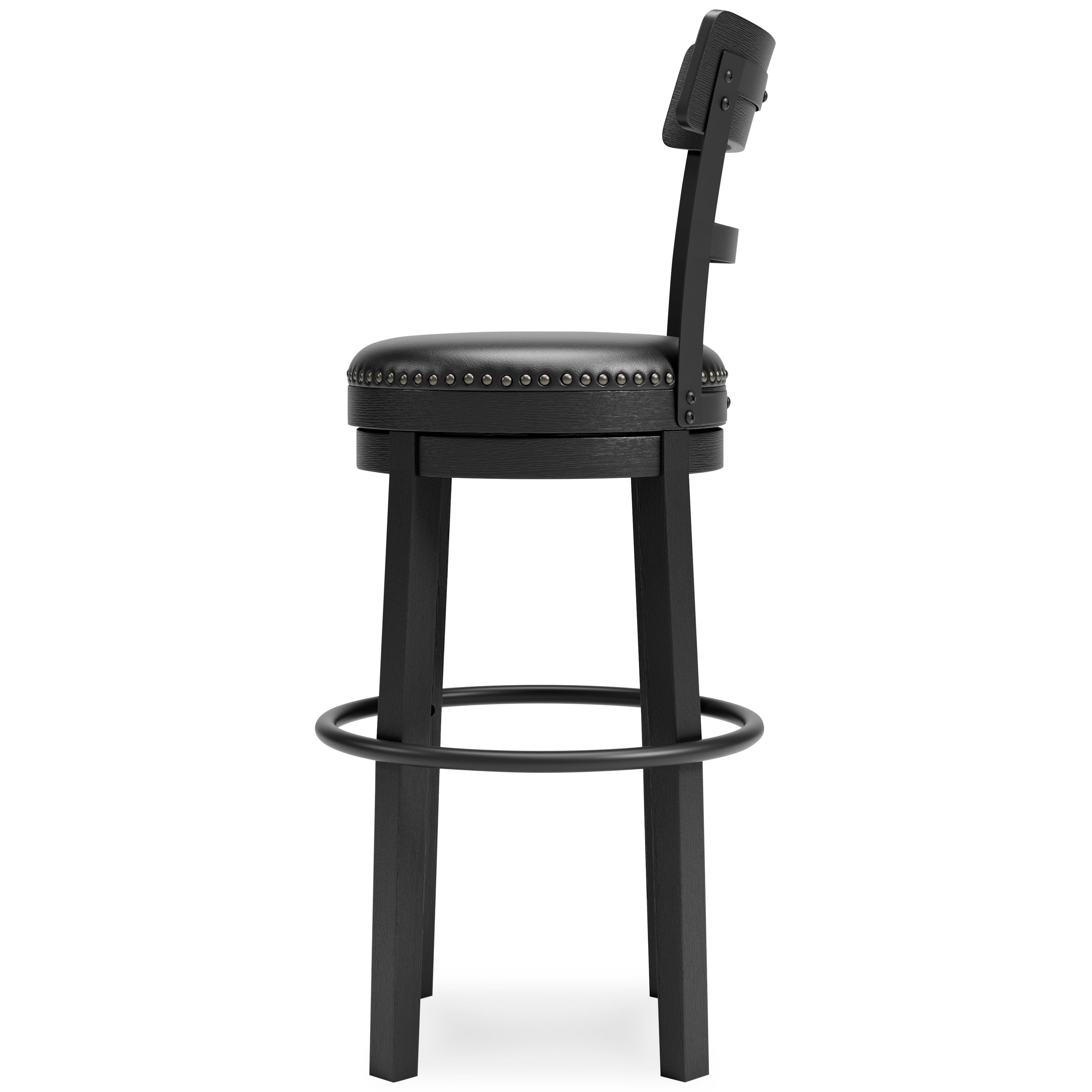 Ashley Furniture Valebeck - Tall UPH Swivel Barstool - Black - Image 8
