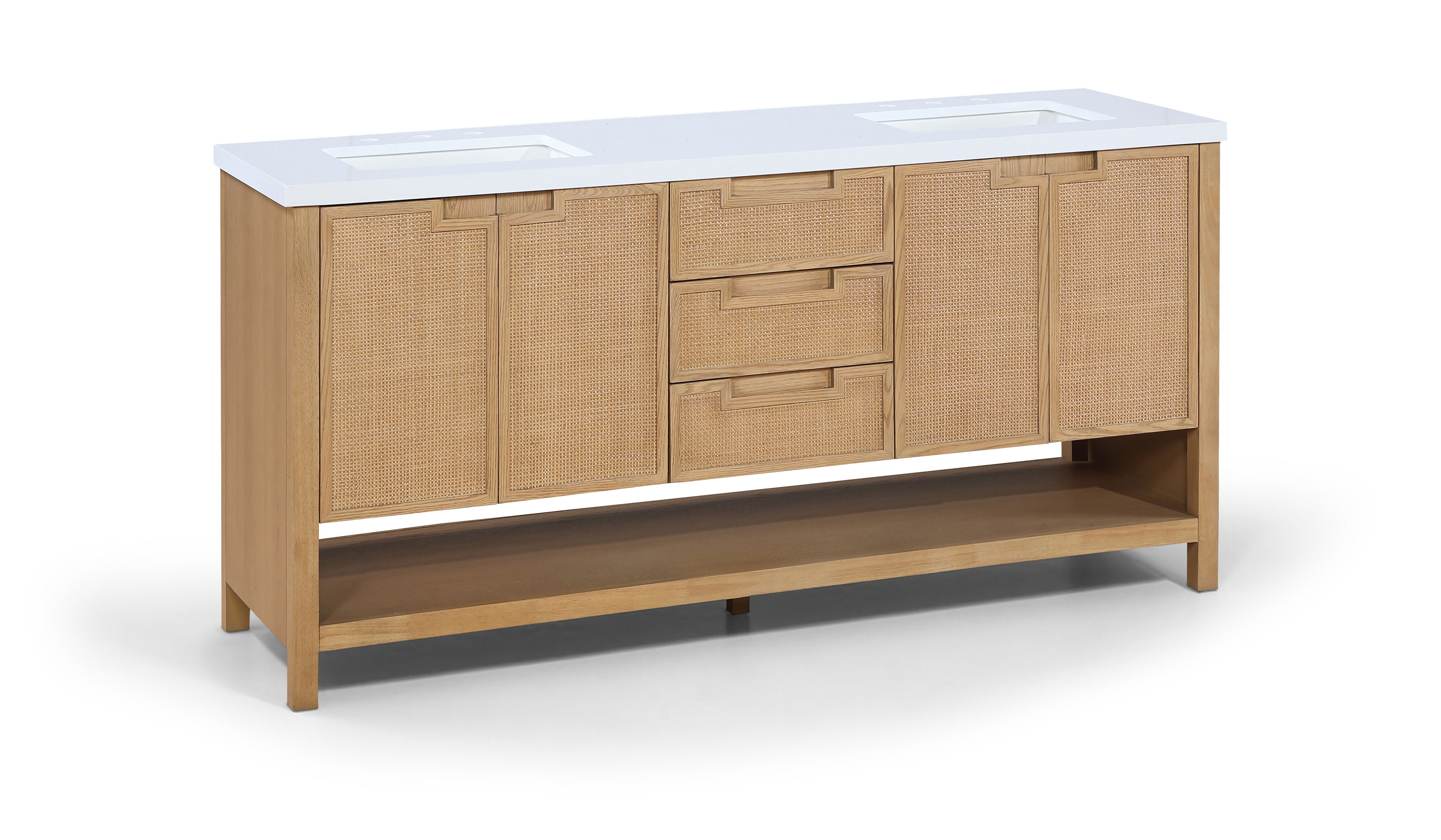 Soren - 72'' Bathroom Vanity - Natural / White
