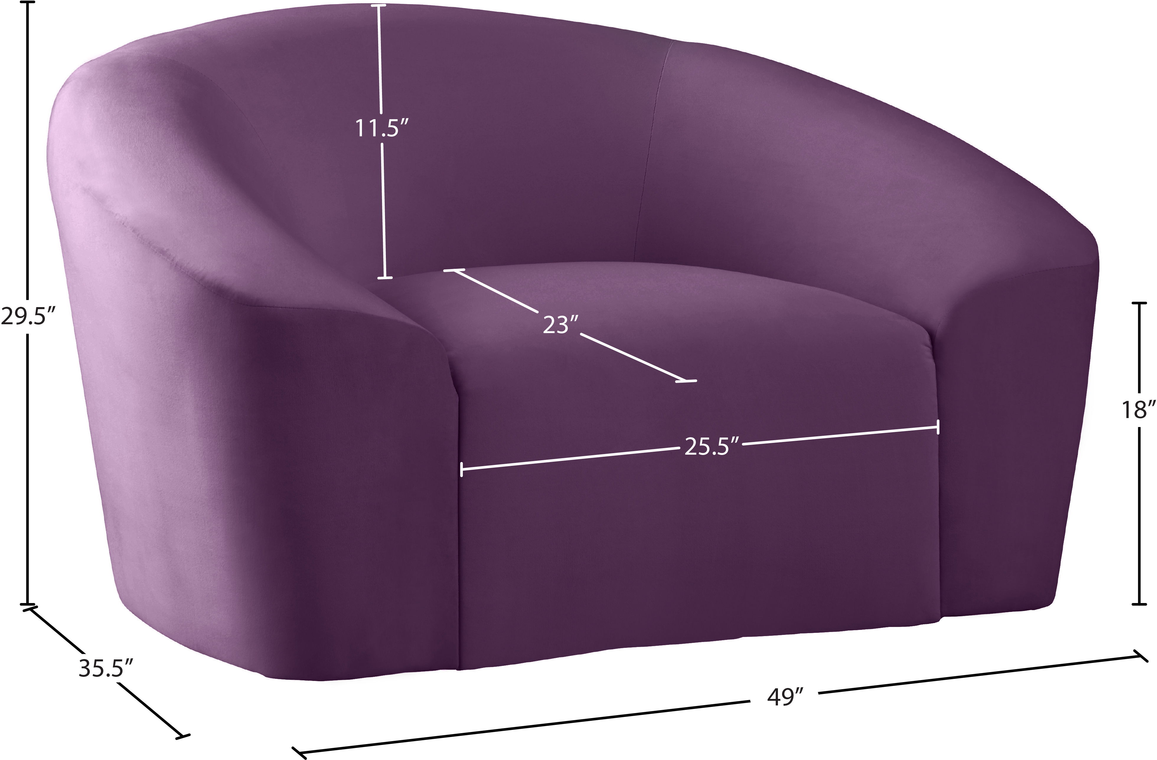 Riley - Velvet Chair - Purple