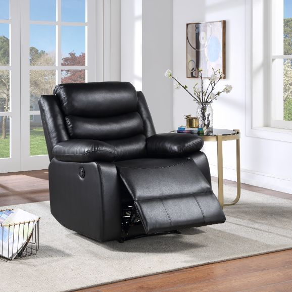 Eilbra - Power Motion Recliner - Black Synthetic Leather, black, view 5