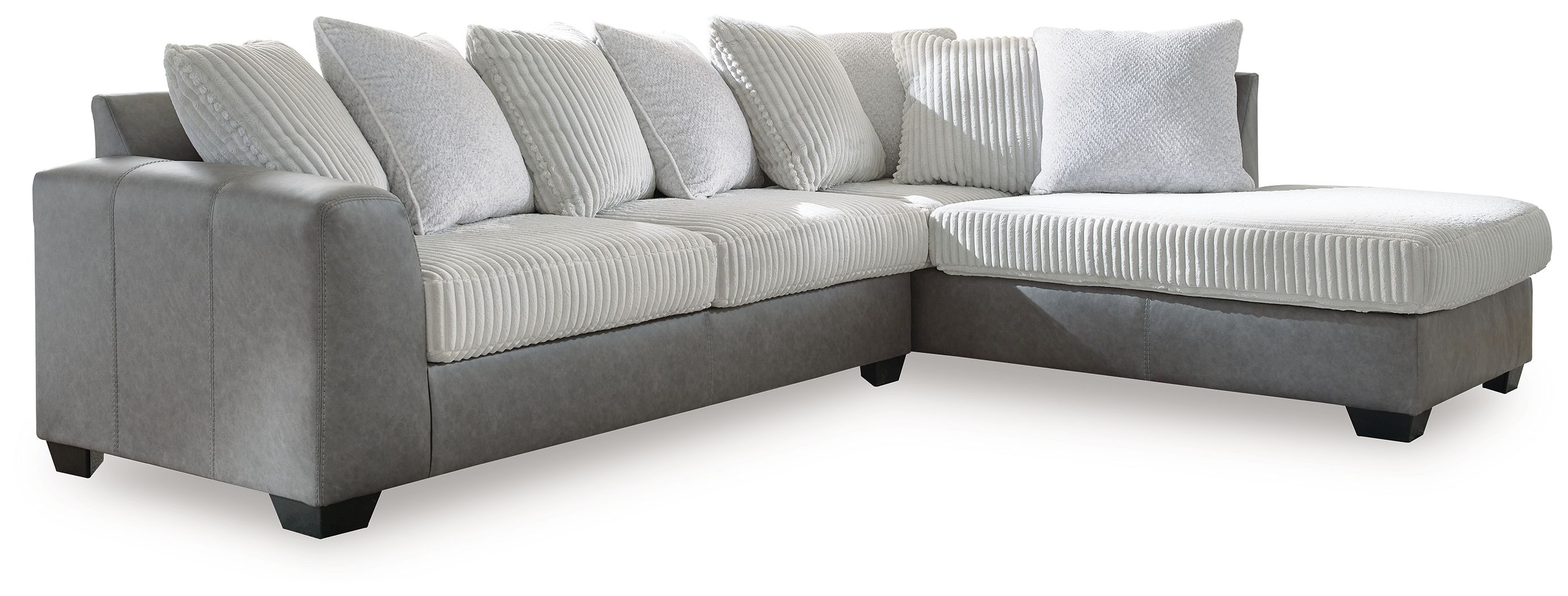 Ashley Clairette Court - Alloy - 2-Piece Sectional With Raf Corner