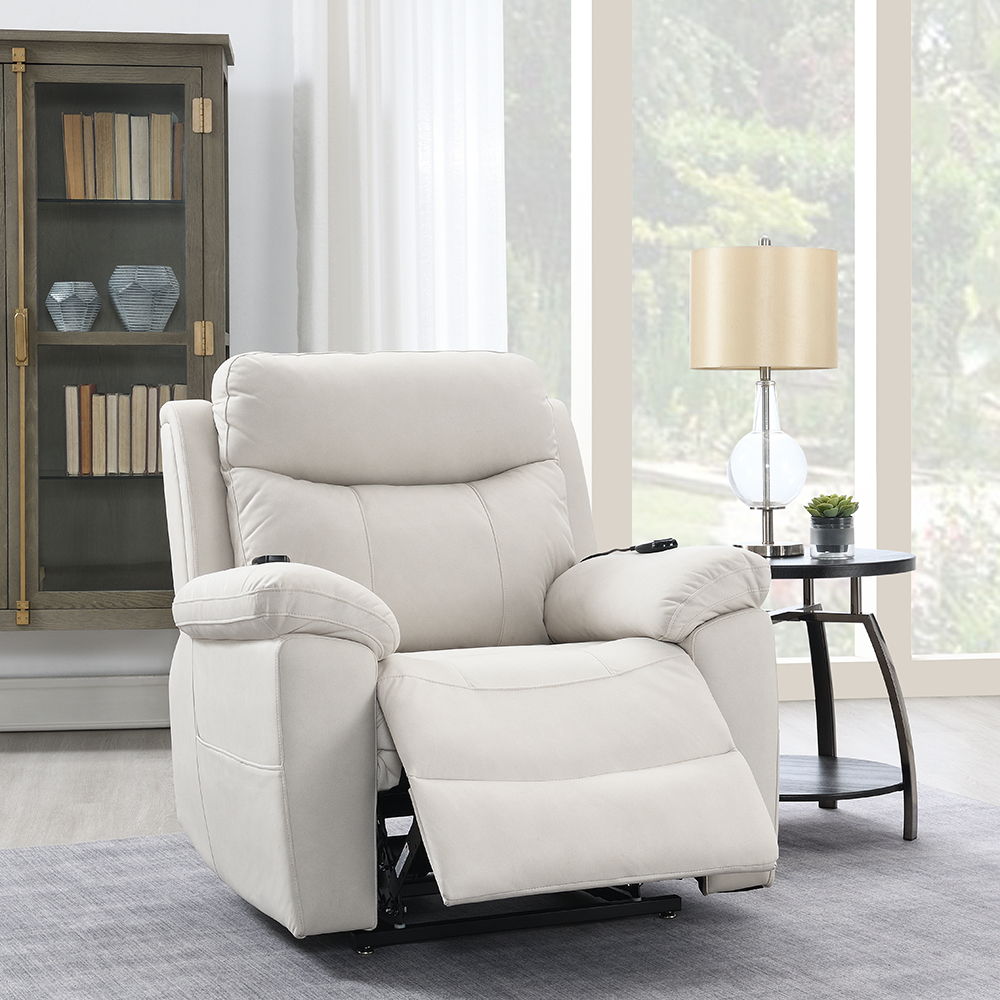 Chriki - Power Recliner With Lift & Heating & Massage - Beige Fabric, beige, view 6