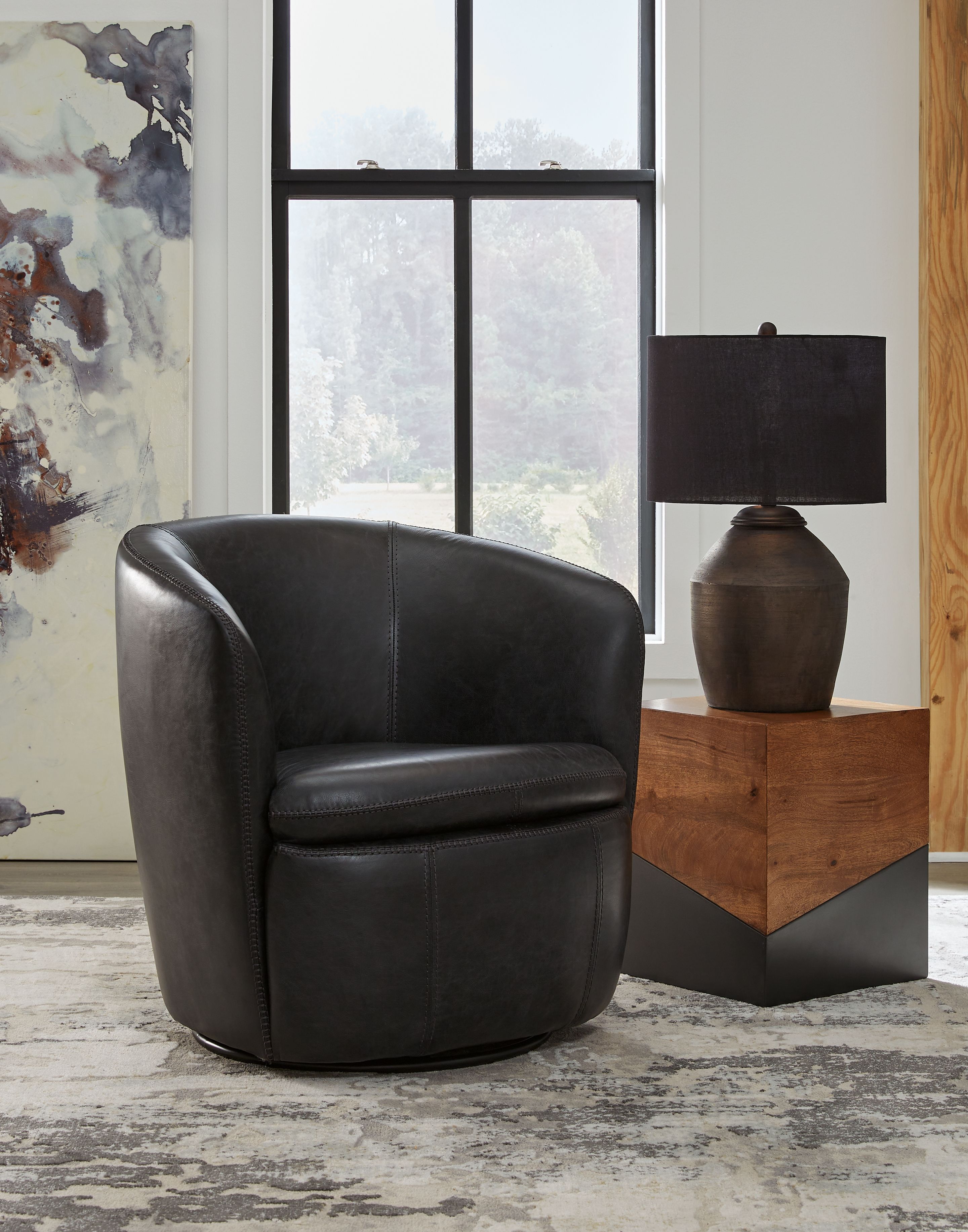 Ashley Furniture Kierreys - Swivel Chair - Midnight - Image 2