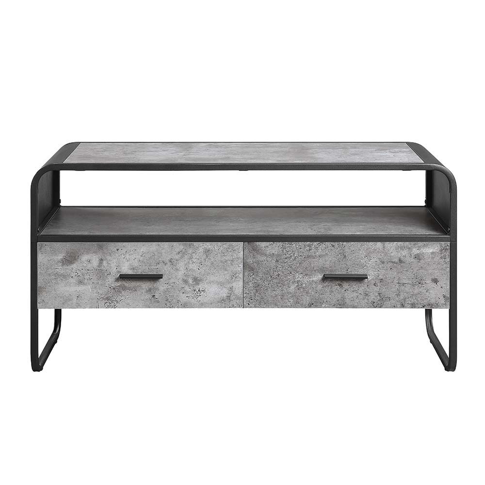 Raziela - 22" TV Stand - Concrete Gray & Black, black, view 4