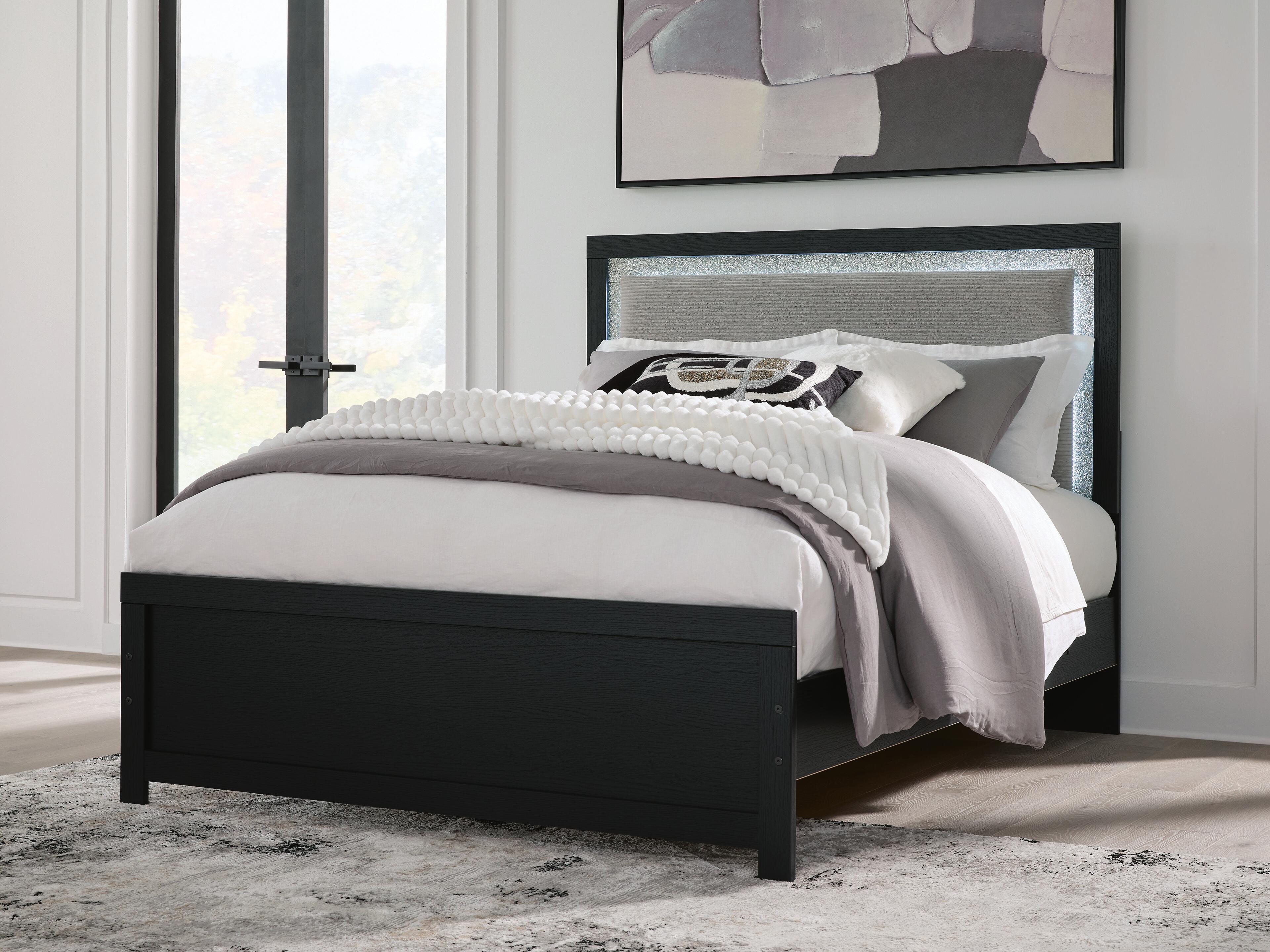 Maeling - Queen Upholstered Panel Bed - Black