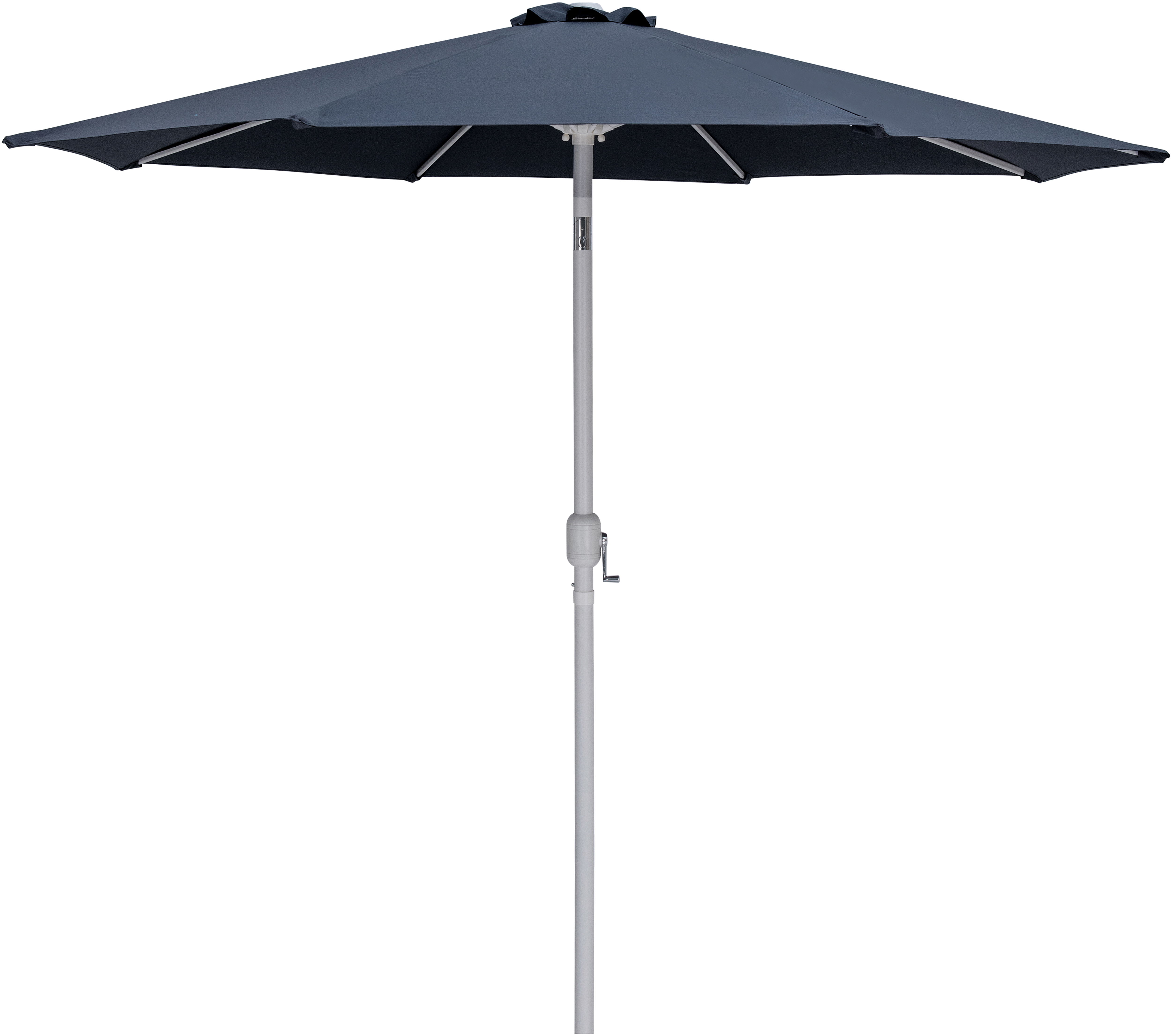 Fiji - Aluminum Patio Umbrella With Round White Base - Gray