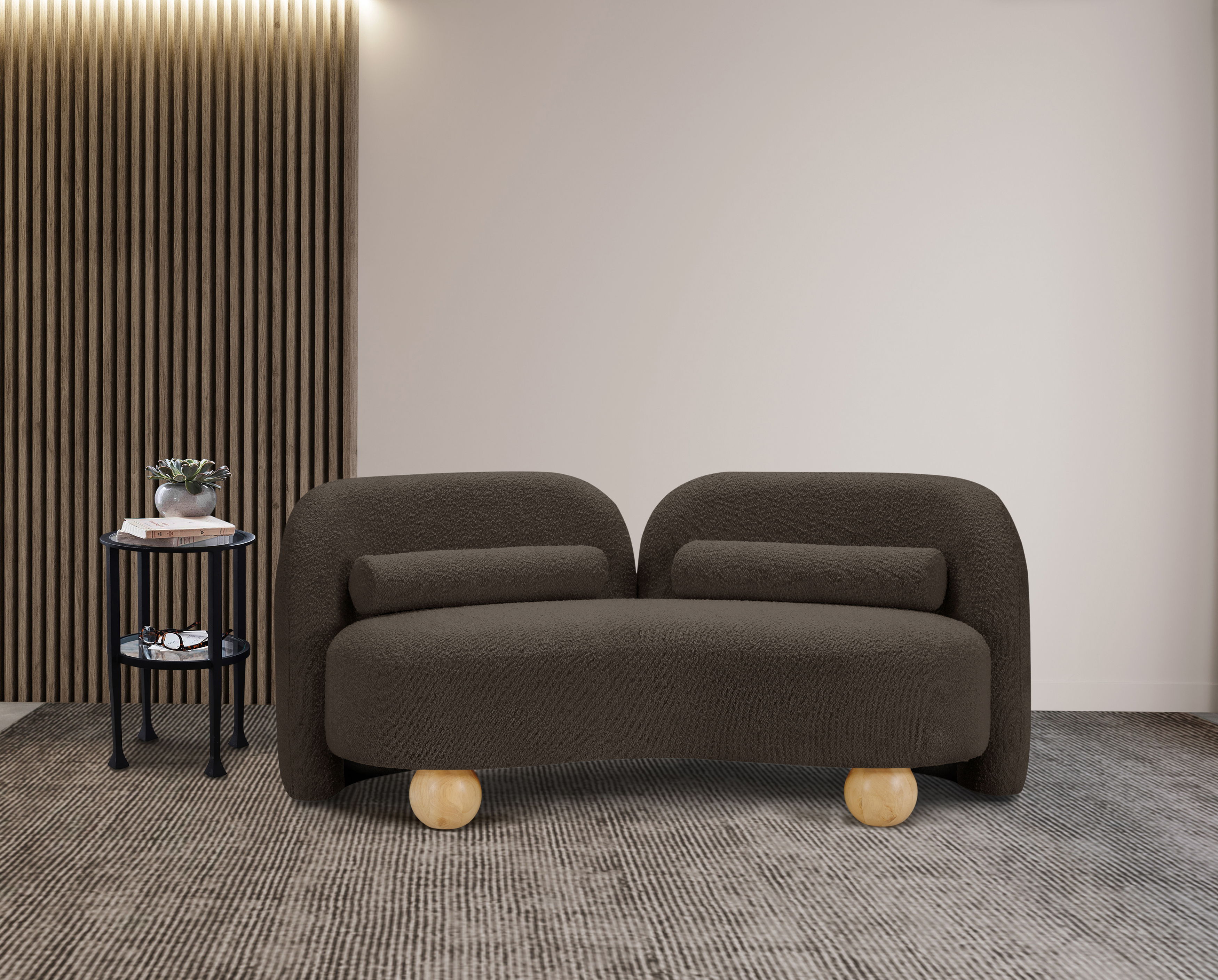 Daphne - Boucle Loveseat - Brown