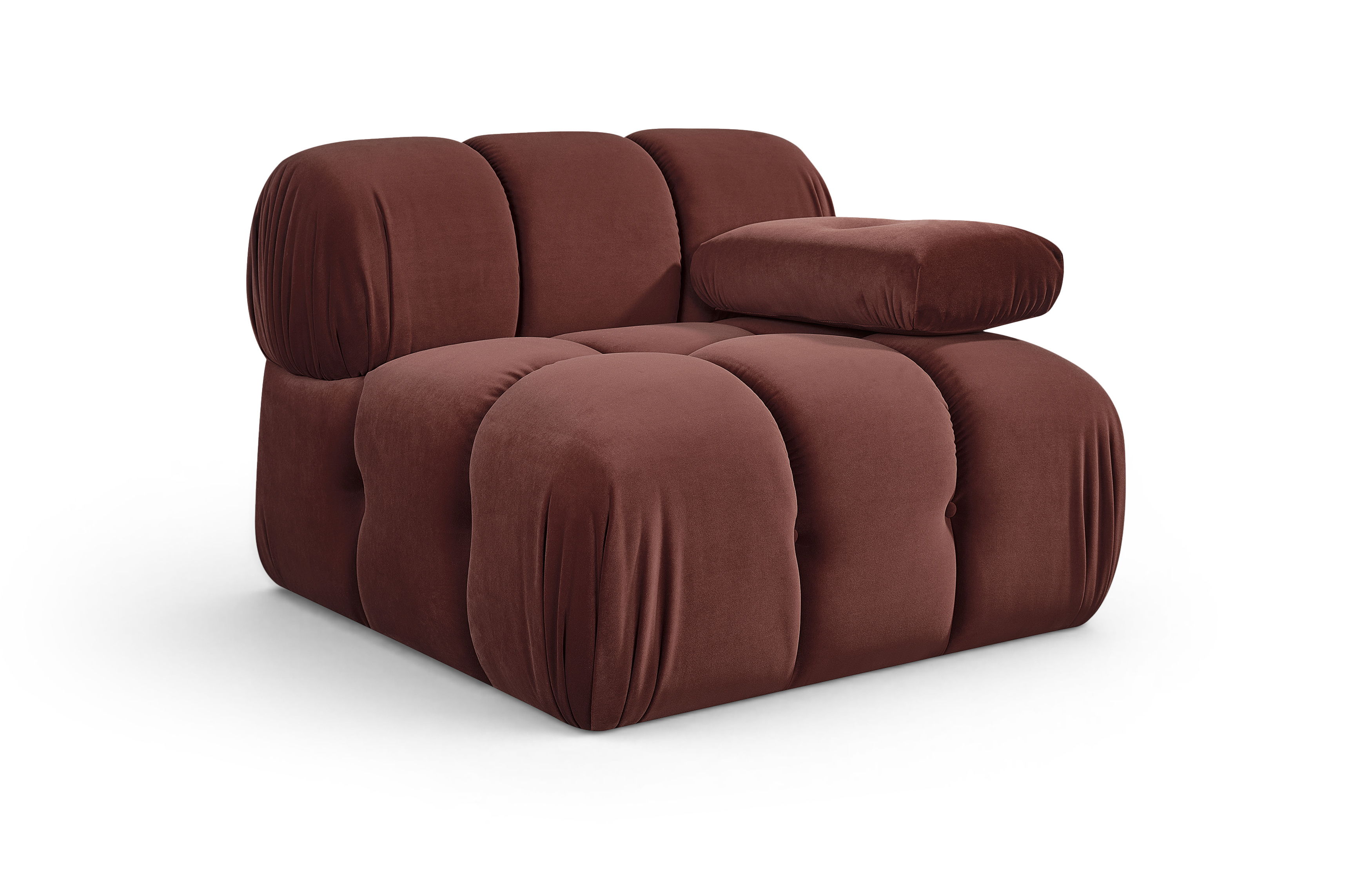 Orin - Velvet Performance Fabric Upholstered Modular Chair - Rose
