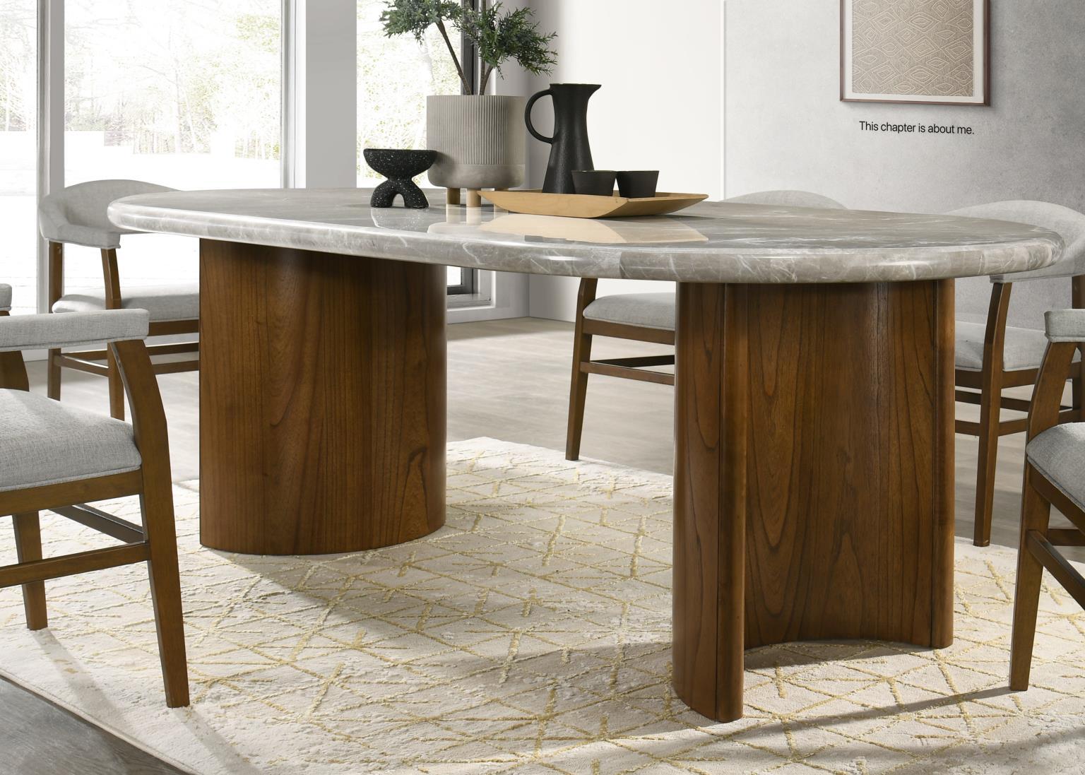 D071 - 7 Piece Dining Room Set (Dining Table, 6 Side Chairs) - Dark Walnut