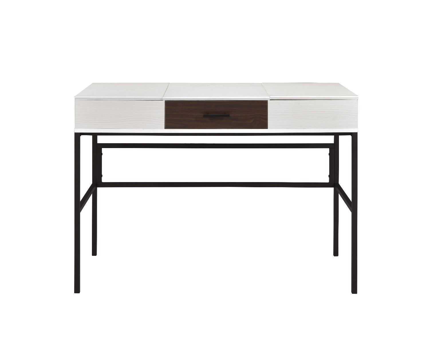 Verster - Writing Desk With USB - Natural & Black, beige, view 2
